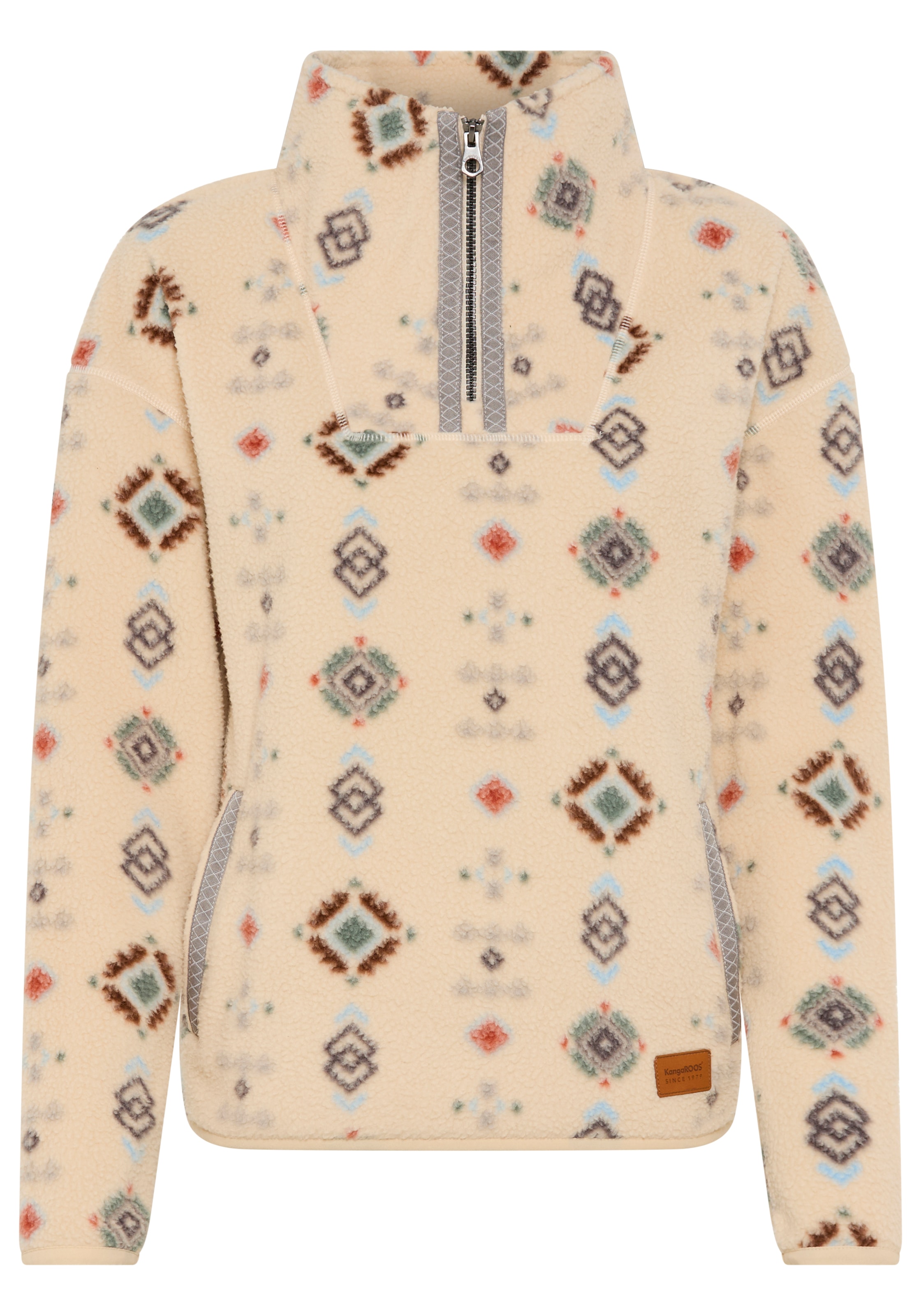 KangaROOS Fleecepullover, aus kuscheligem Sherpa Fleece, Half-zip