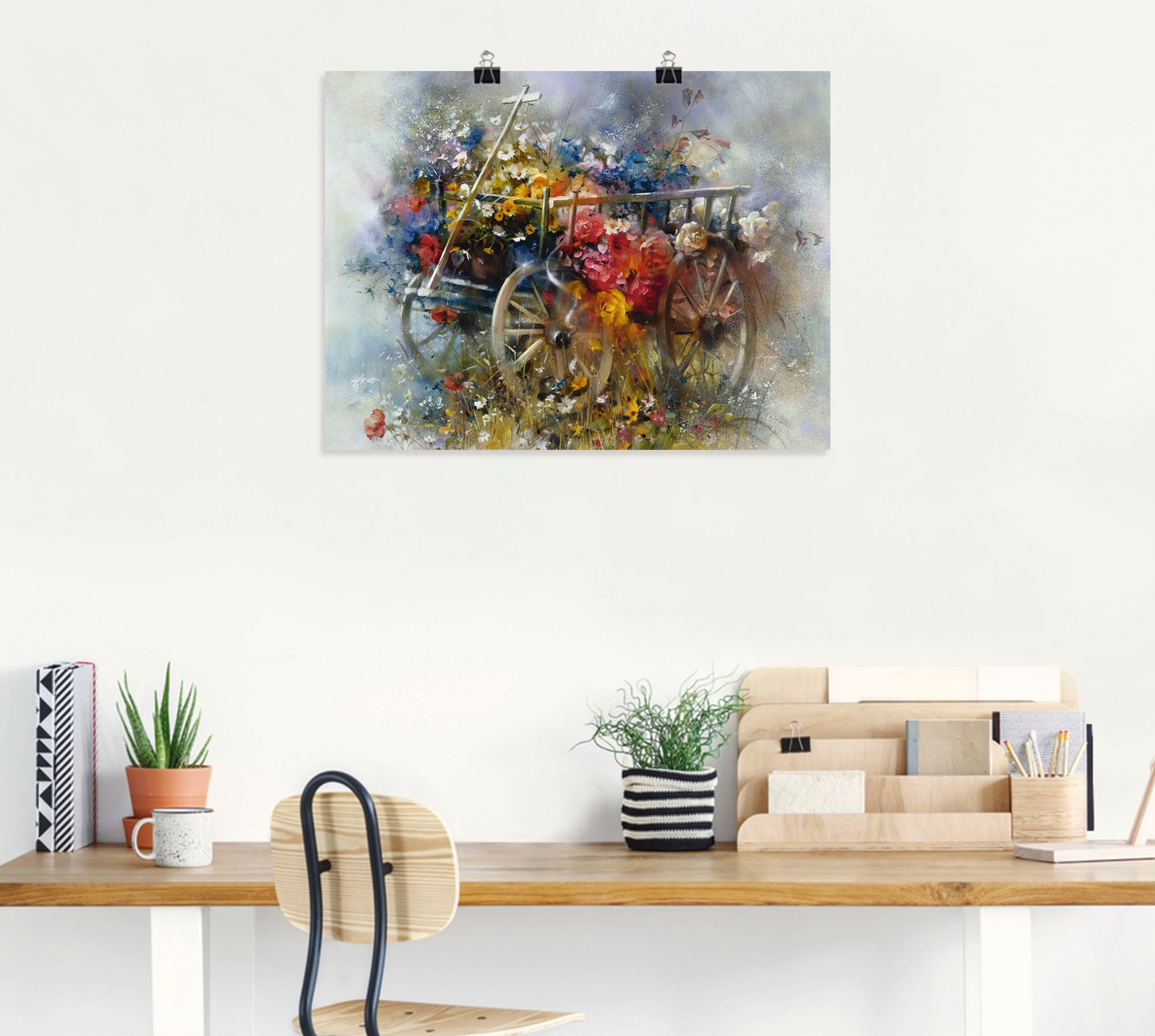 Artland Wandbild »Blumen Schubkarre«, Garten, (1 St.), als Leinwandbild, Poster in verschied. Größen