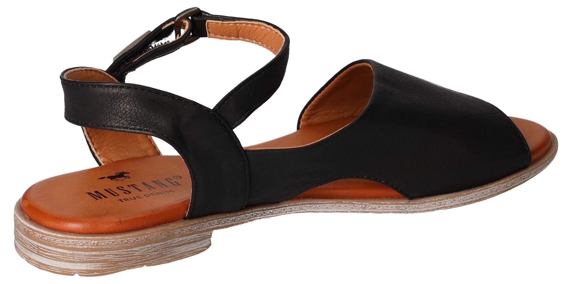 Mustang Shoes Sandale, Sommerschuh, Sandalette, Riemchensandale in asymmetrischer Form