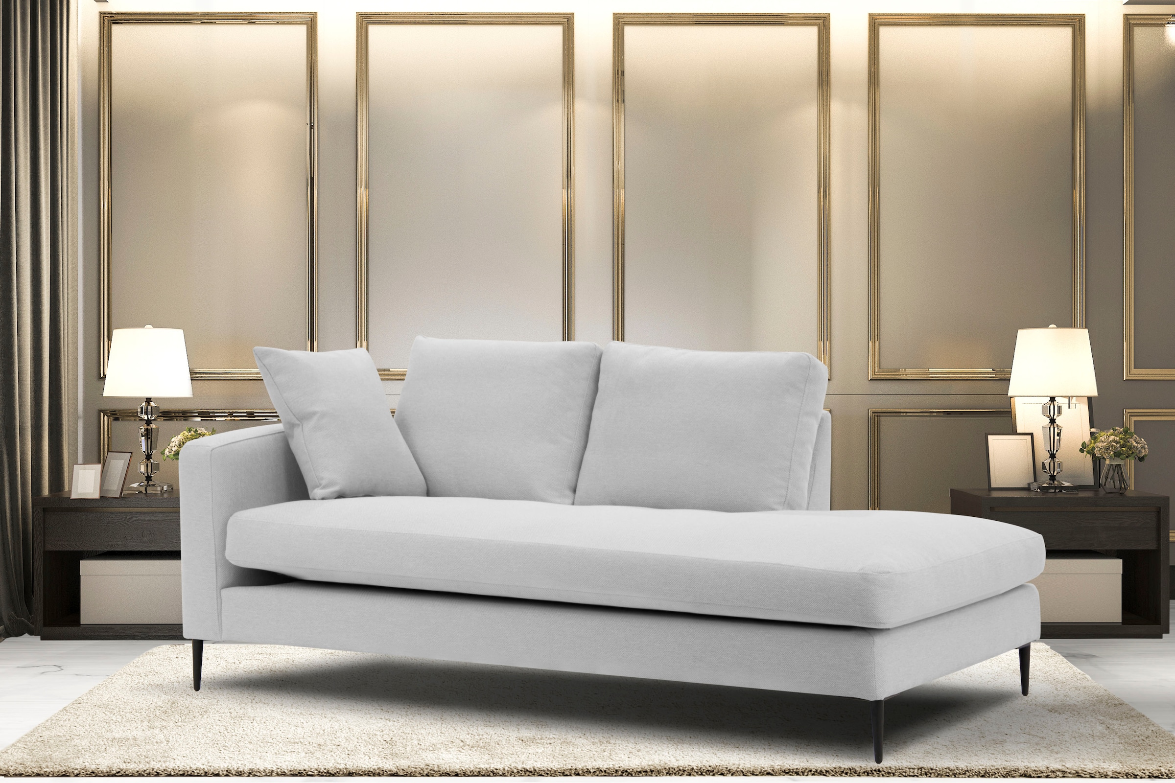 Home affaire Recamiere "Cozy Chaiselongue, Maße B/T/H: 195/97/80 cm" mit lo günstig online kaufen