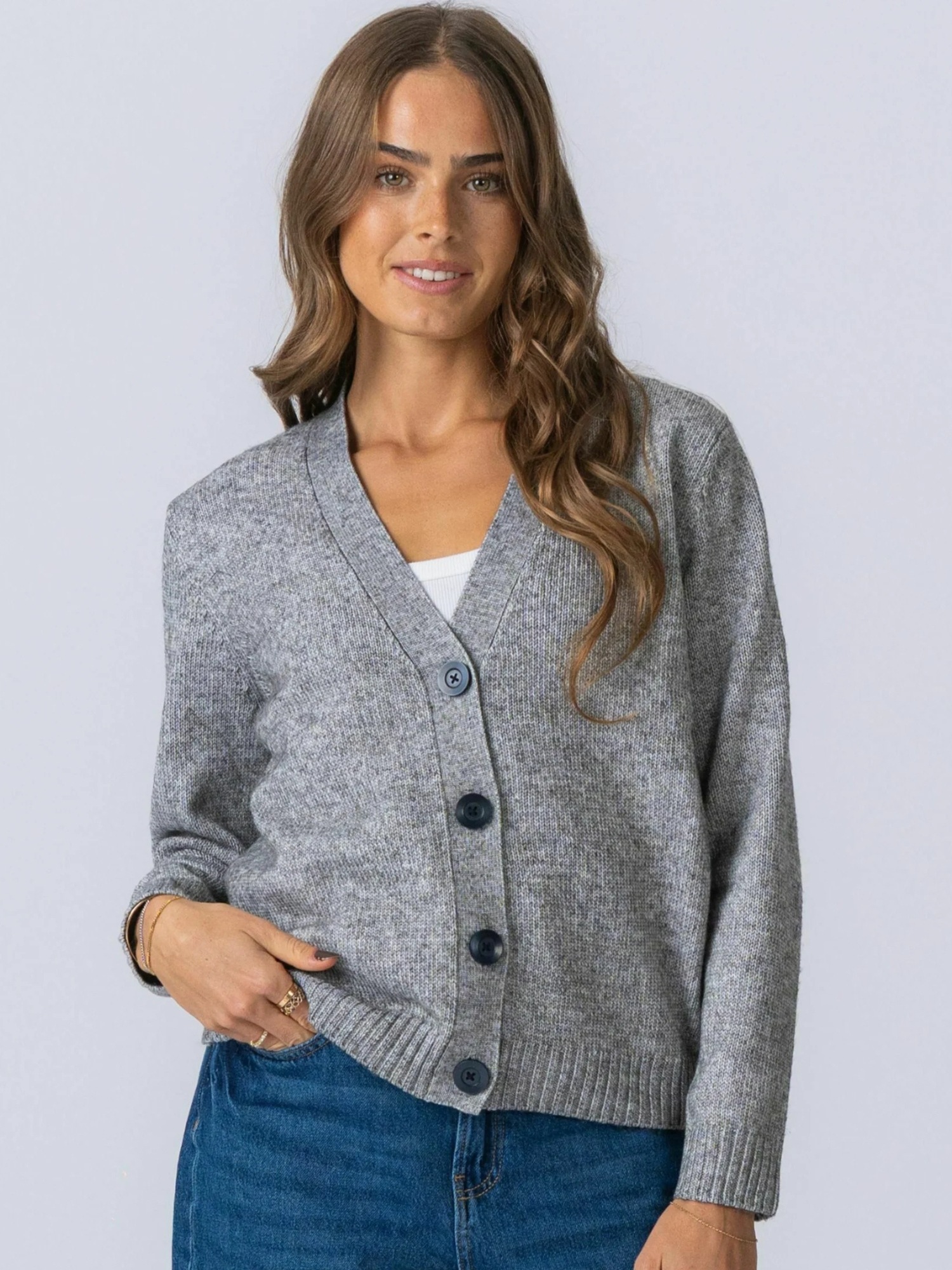 TeeShoppen Cardigan "Teeshoppen Cardigan Knitted Cardigan"