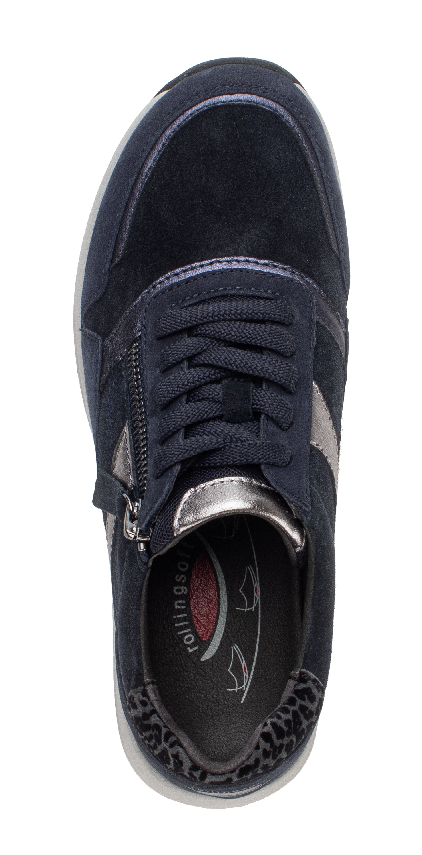 Gabor Rollingsoft Keilsneaker, Schnürschuh, Halbschuh, Freizeitschuh mit seitlichem Reißverschluss