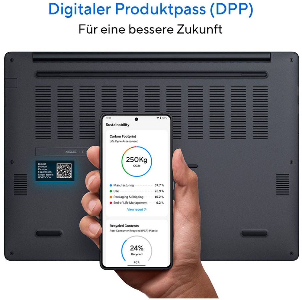 Asus Notebook »ExpertBook B5 B5605CCA-PL0034X« 40,6 cm / 16 ″ Intel Core Ultra 5 Intel Graphics 512 GB SSD