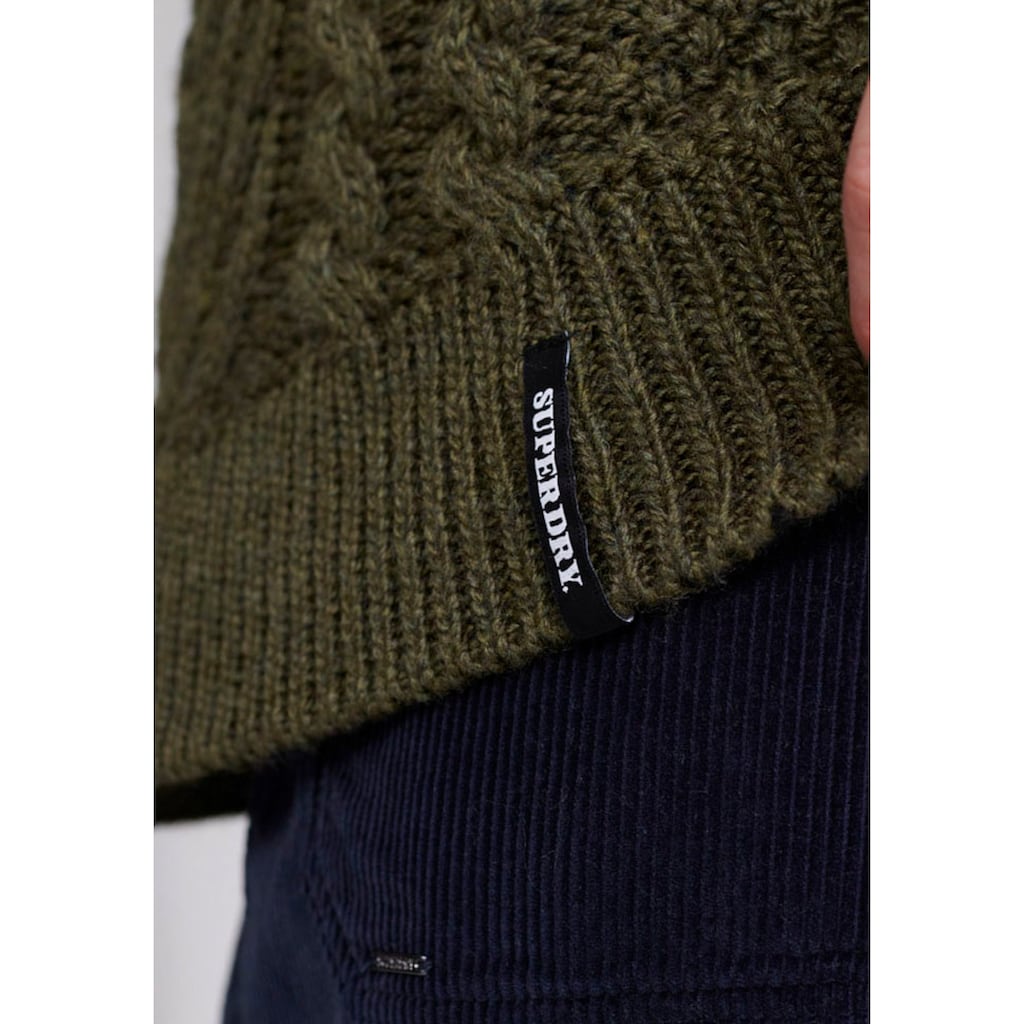 Superdry Strickpullover »DALLAS CHUNKY CABLE KNIT«, in Grobstrick-Qualität