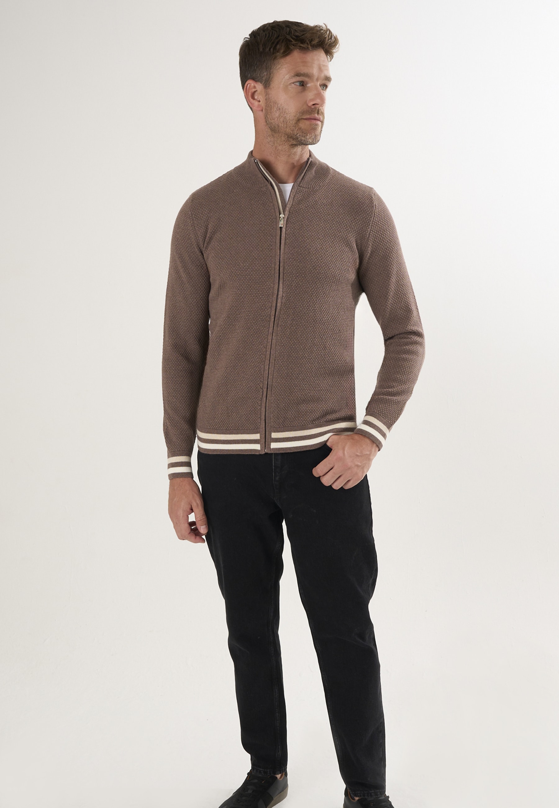 Felix Hardy Strickjacke »Strickjacke mit durchgehendem Reißverschluss«