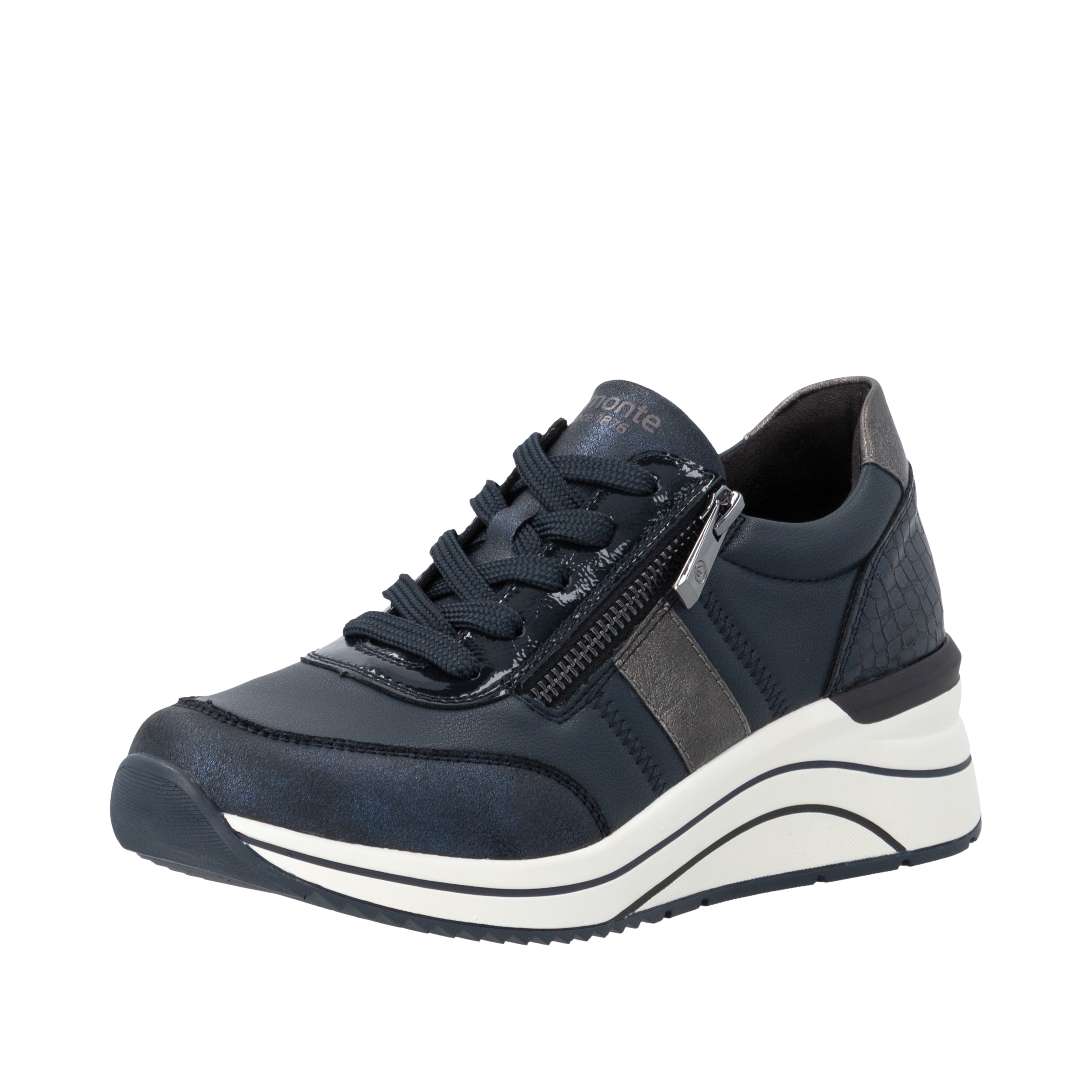 Remonte Keilsneaker Halbschuh, Freizeitschuh, Schnürer mit praktischem Außenreißverschluss