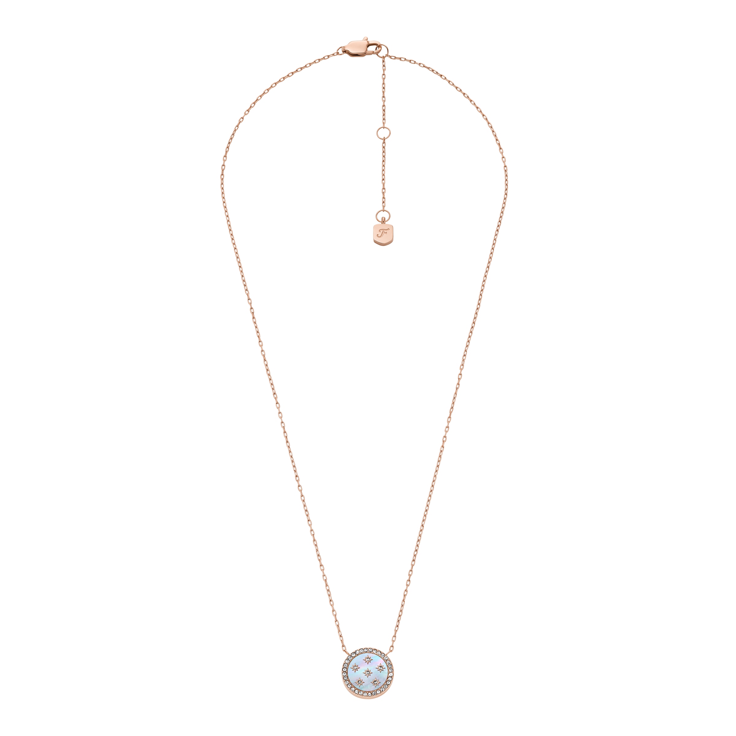 Fossil Kette mit Anhänger »Schmuck Geschenk Edelstahl Halsschmuck MERRIT« mit Glasstein - mit Perlmutt