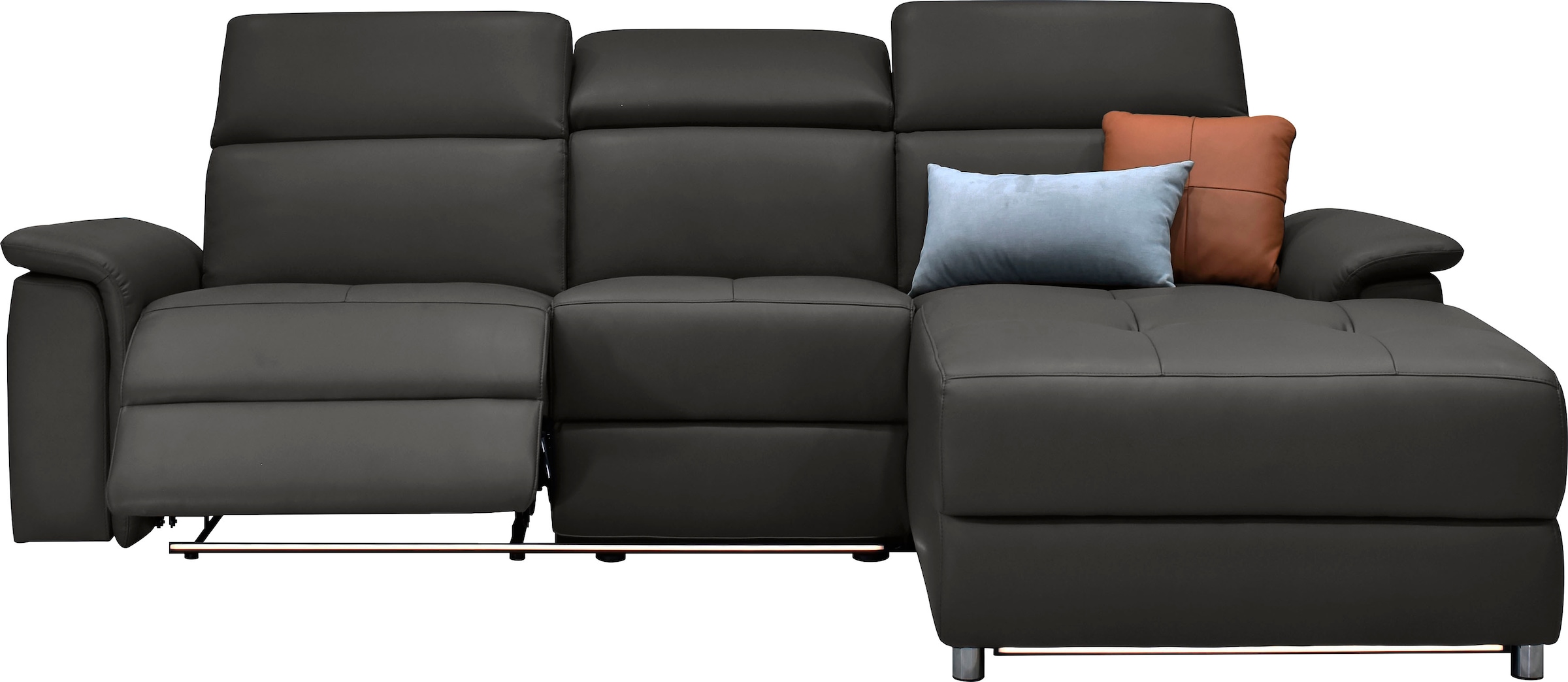 Places of Style Ecksofa »Pareli, L-Form, 259cm,m. Recamiere, Echtleder, Kunstleder, Webstoff«, man. o. elektr. Relaxfunktion, USB/Kopfteilverstellg u. LED