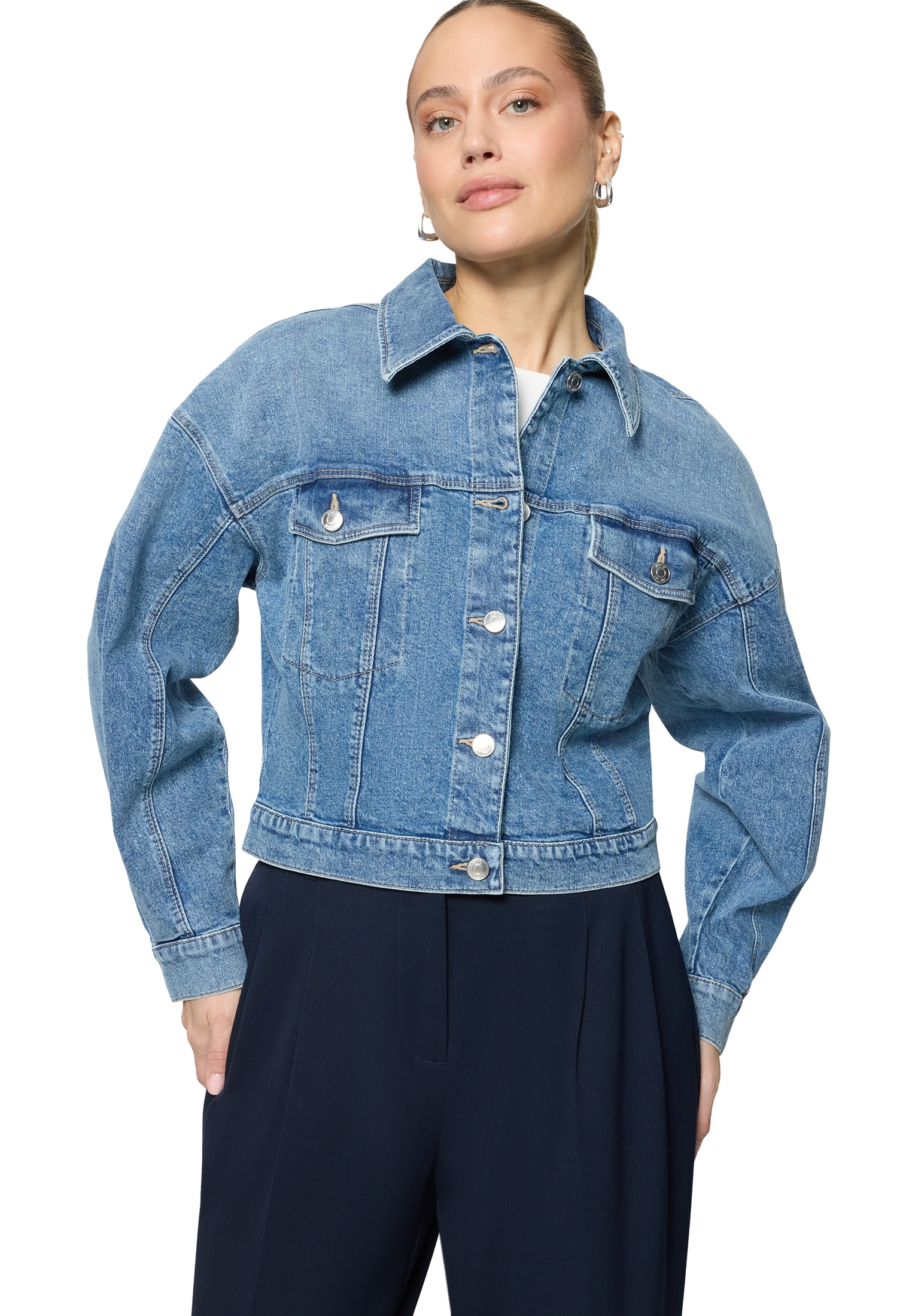 Zero Jackenblazer "Damen mit überschnittenen Ärmeln" Knopfleiste günstig online kaufen