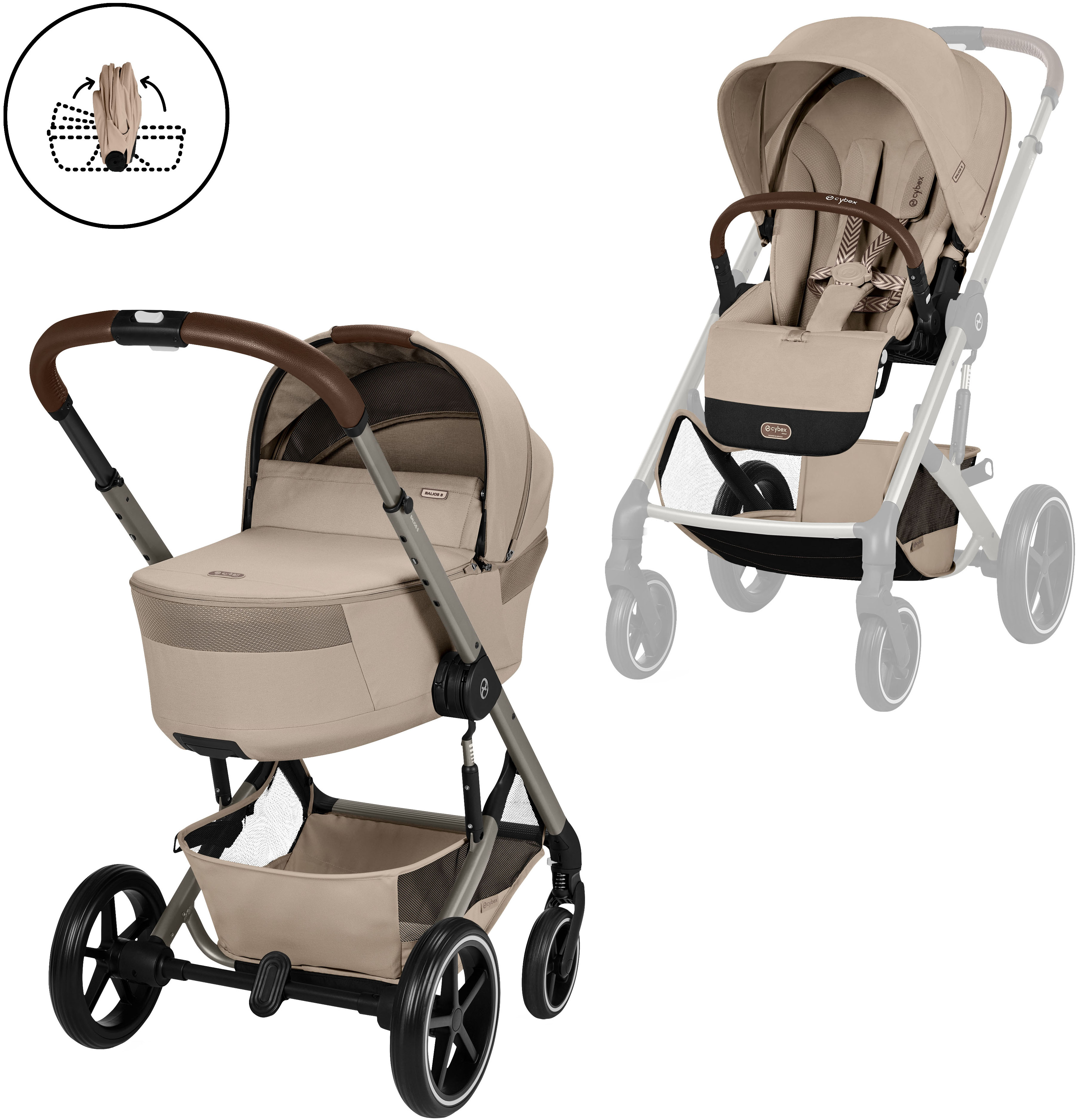 Cybex Kombi-Kinderwagen "Cybex Gold, Balios" inkl. faltbarer Babywanne