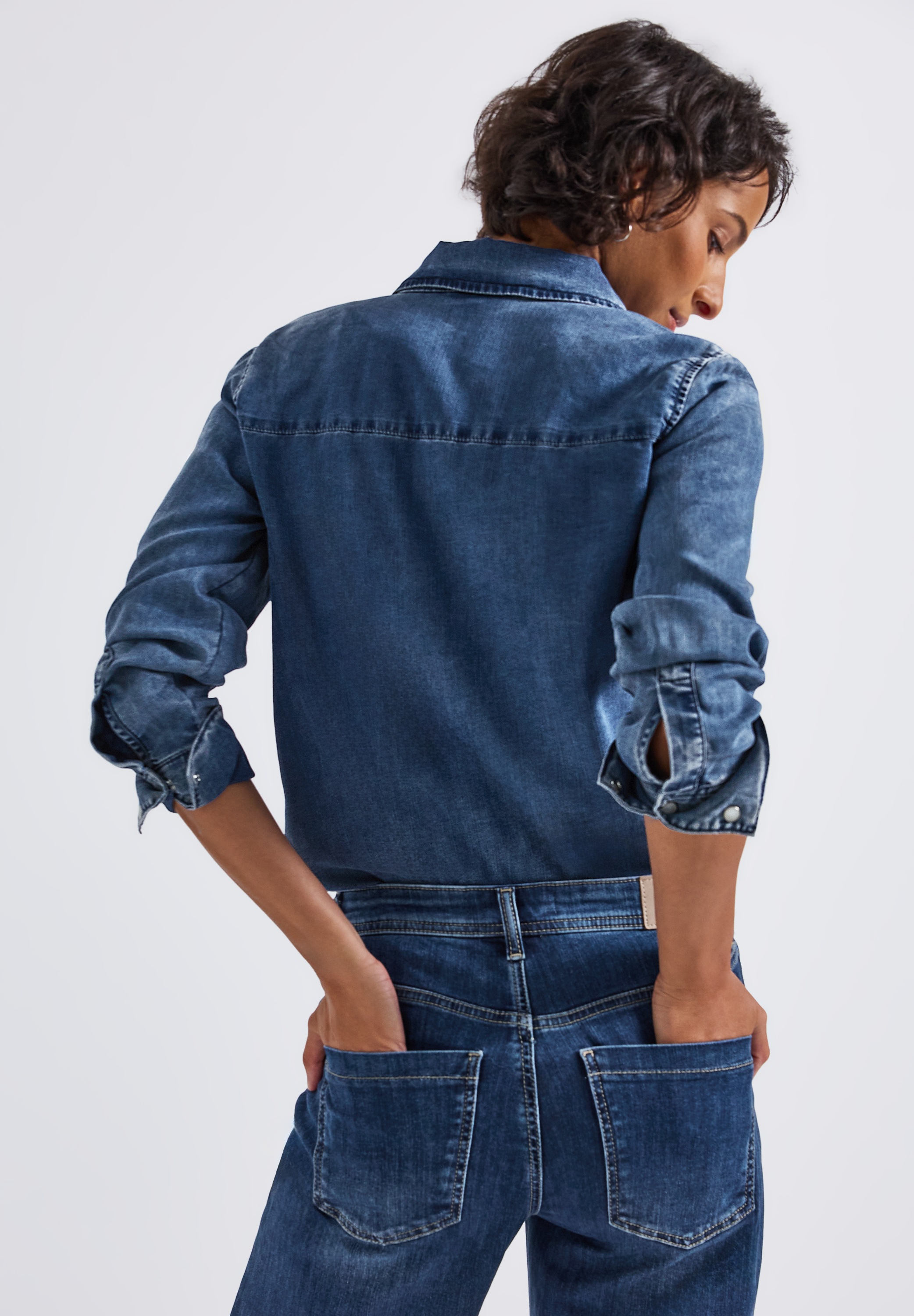 STREET ONE Jeansbluse mit Brusttasche günstig online kaufen