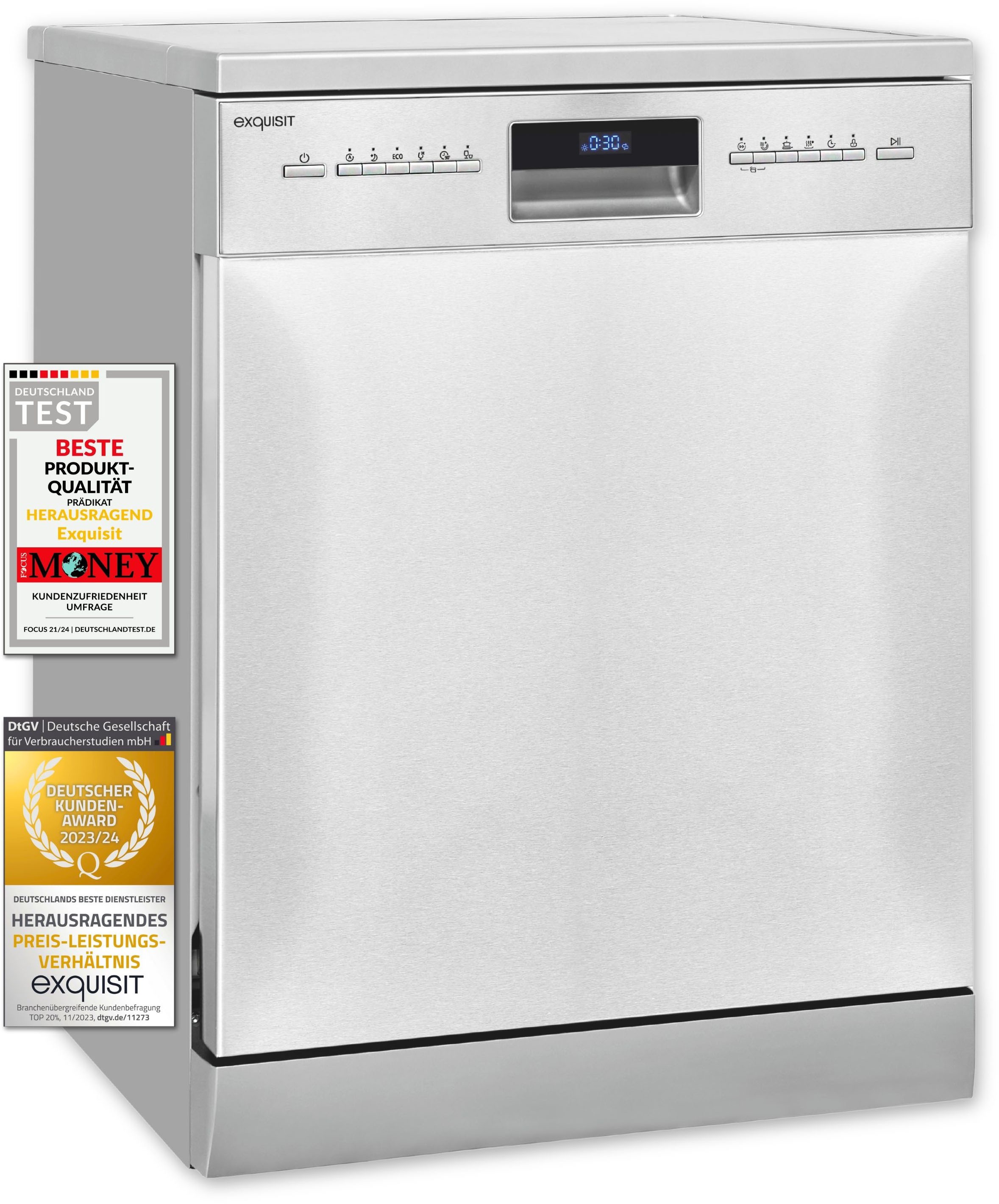 exquisit Standgeschirrspüler "GSP9614-030B" 14 Maßgedecke Stand-/Unterbauge günstig online kaufen