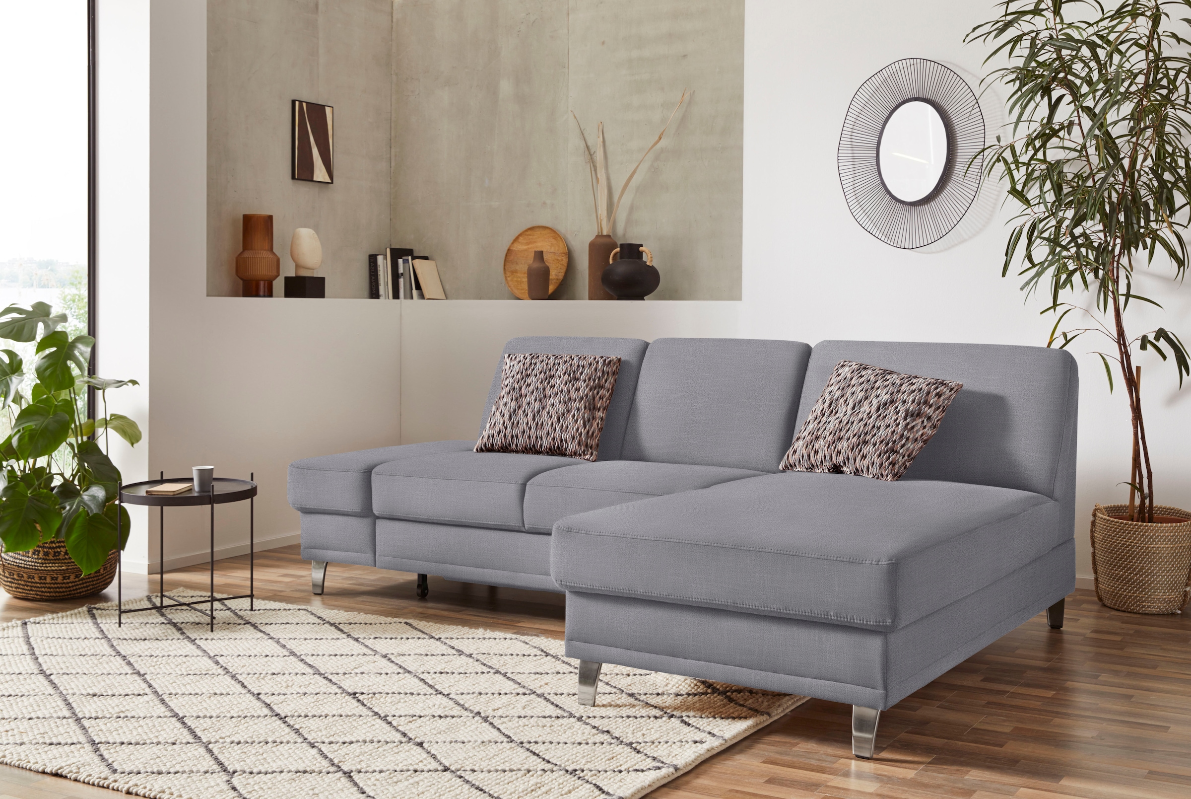 sit&more Ecksofa "Clio L-Form" optional Schlaffunktion oder Vorziehsitz und Bettkasten, Federkern