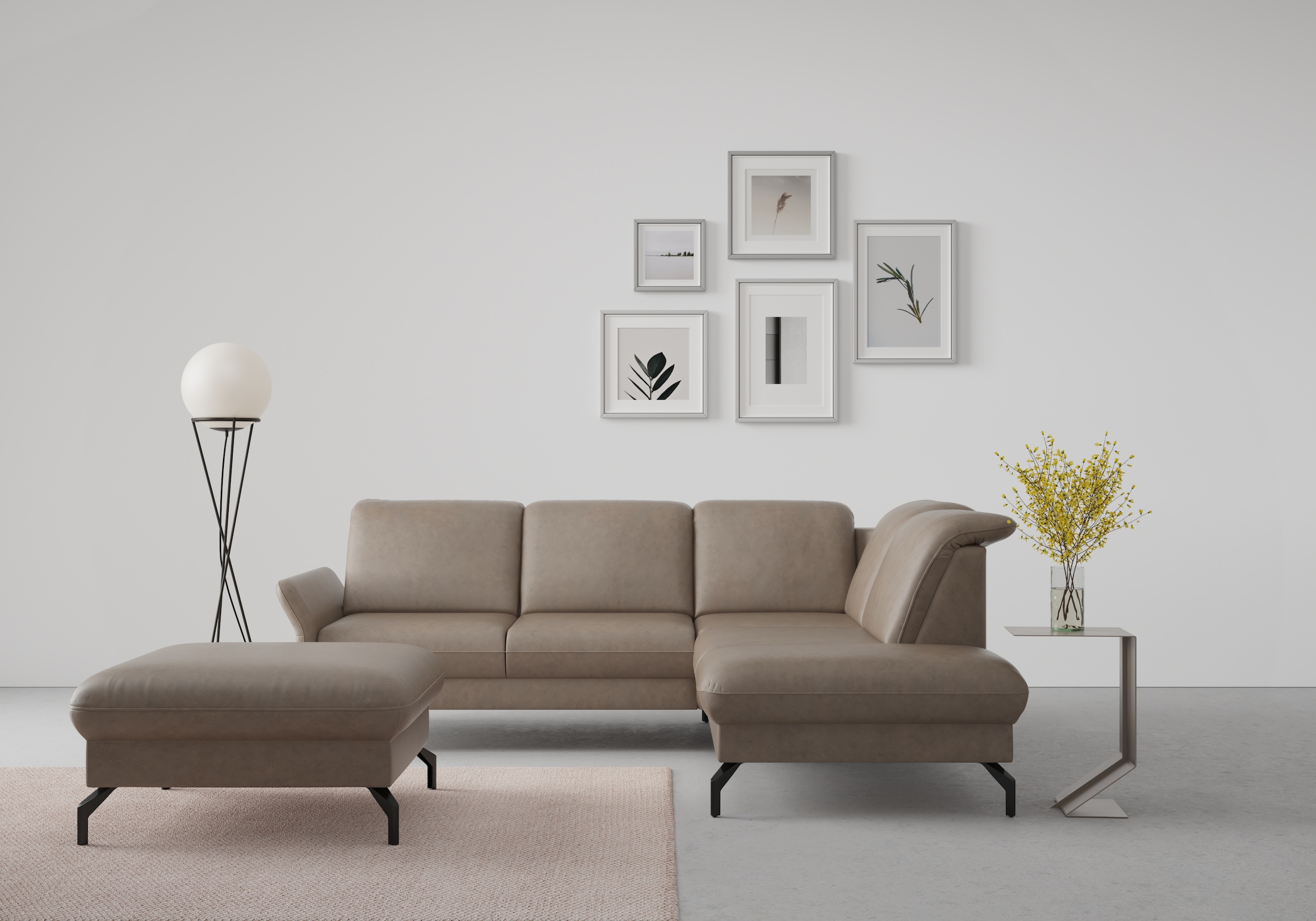 sit&more Ecksofa "Fashion L-Form" wahlweise mit Kopfteilverstellung und Vorziehsitz, motorisch