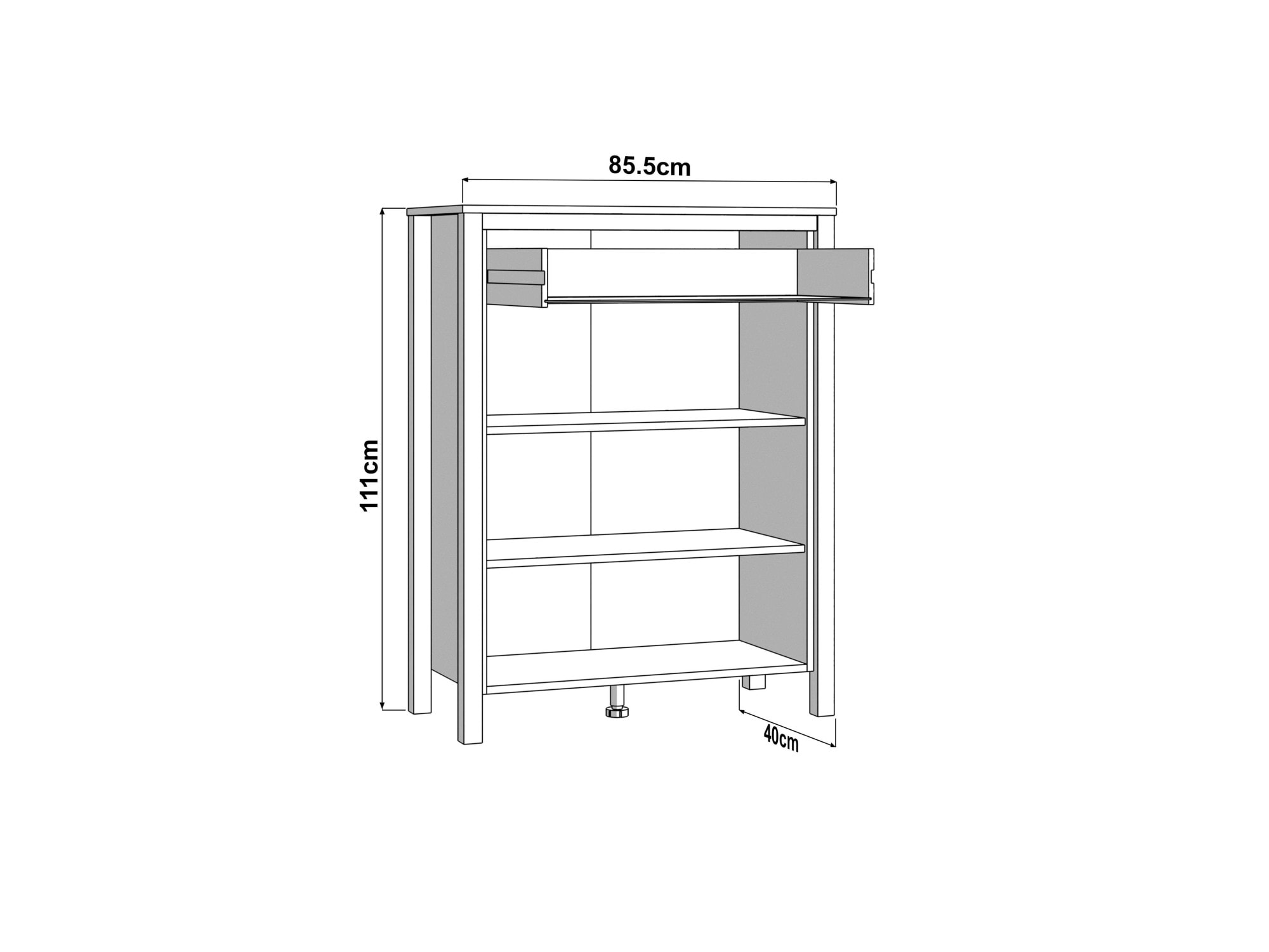 Home affaire Schuhschrank »Bedford, Schuhregal, Schuhkommode« Zwei Regale und eine Schublade. Gesamtbreite 85,5 cm