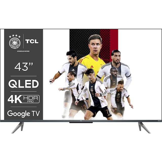 TCL QLED-Fernseher »43C735X2«, 108 cm/43 Zoll, 4K Ultra HD, Smart-TV-Google  TV, HDR Premium, Dolby Atmos, HDMI 2.1, Metallgehäuse, ONKYO-Sound | BAUR