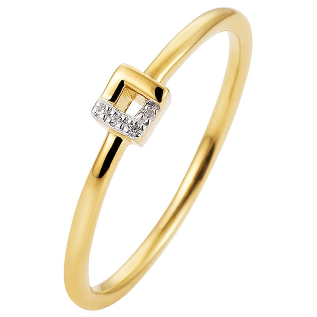 JOBO Diamantring, schmal 585 Gold bicolor mit 4 Diamanten online kaufen |  BAUR