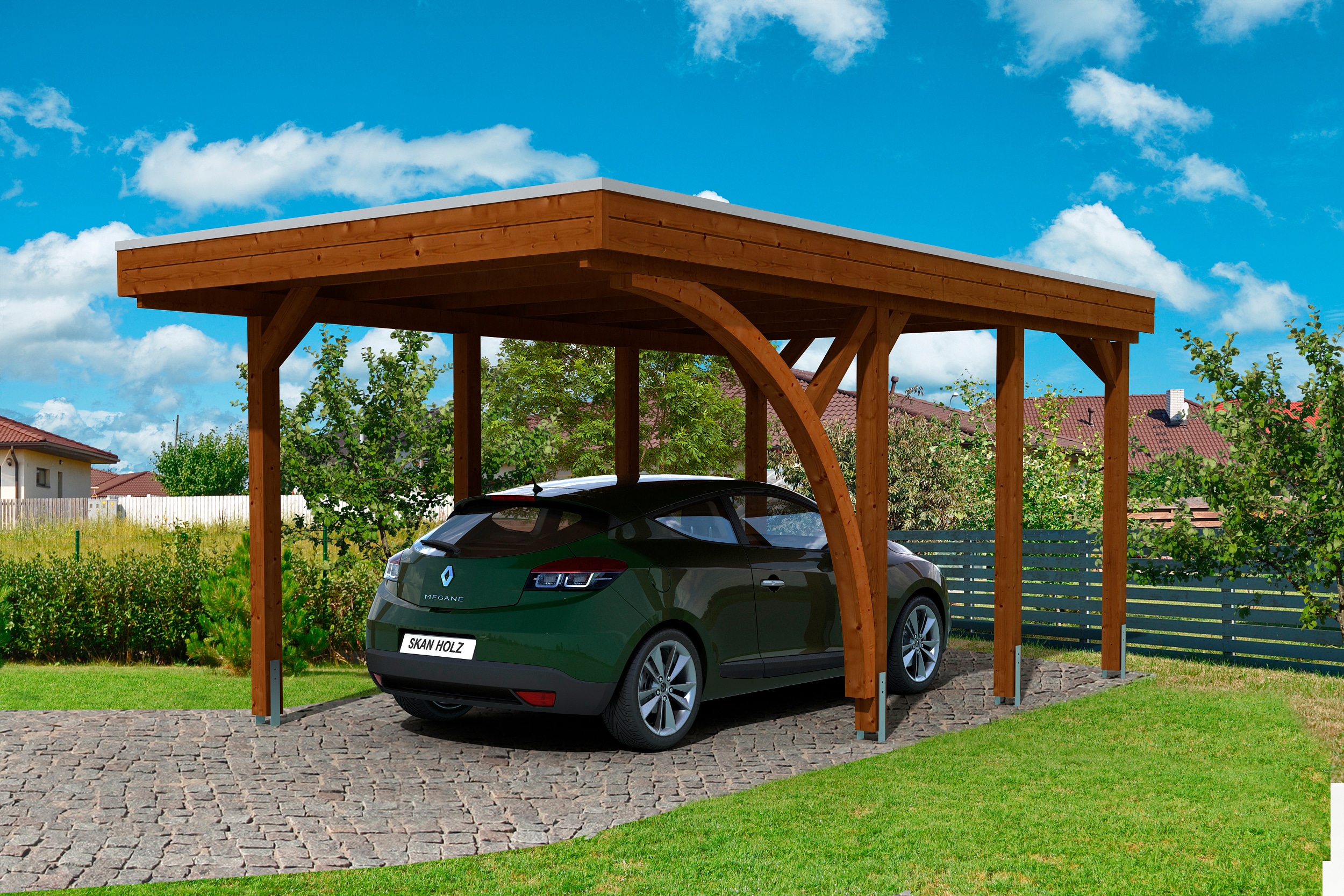 Skanholz Einzelcarport "Friesland 5" Massivholz 270 cm braun