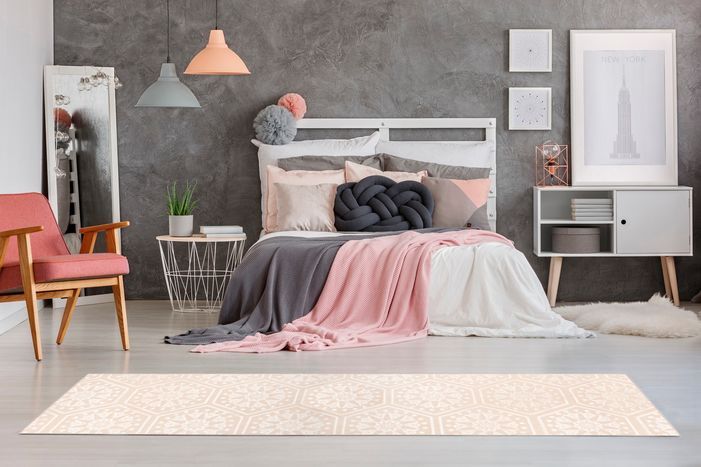 my home Läufer »Stina«, rechteckig, 7 mm Höhe, Teppichläufer, Hoch-Tief-Effekt, mit Muster