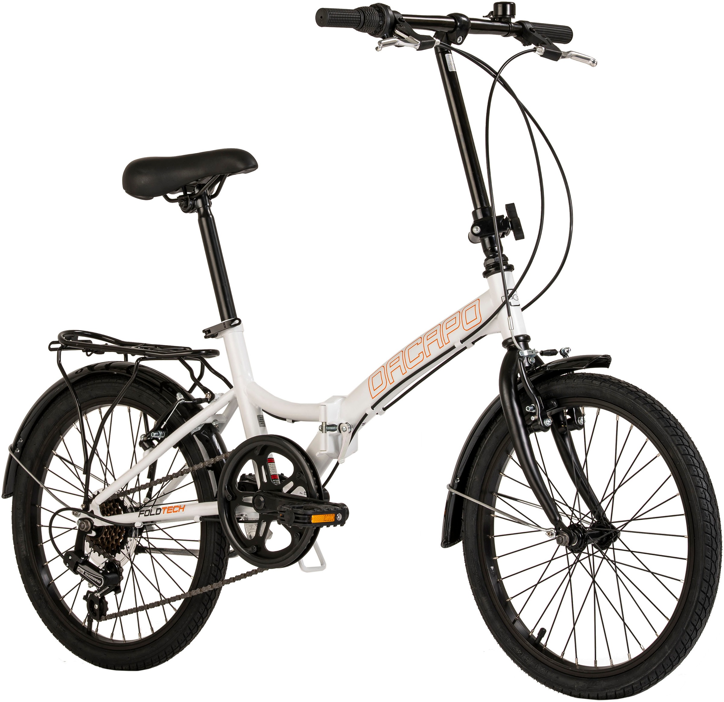 DACAPO Faltrad "Foldtech", 32cm, 20 Zoll (50,80cm), weiß, Fahrräder