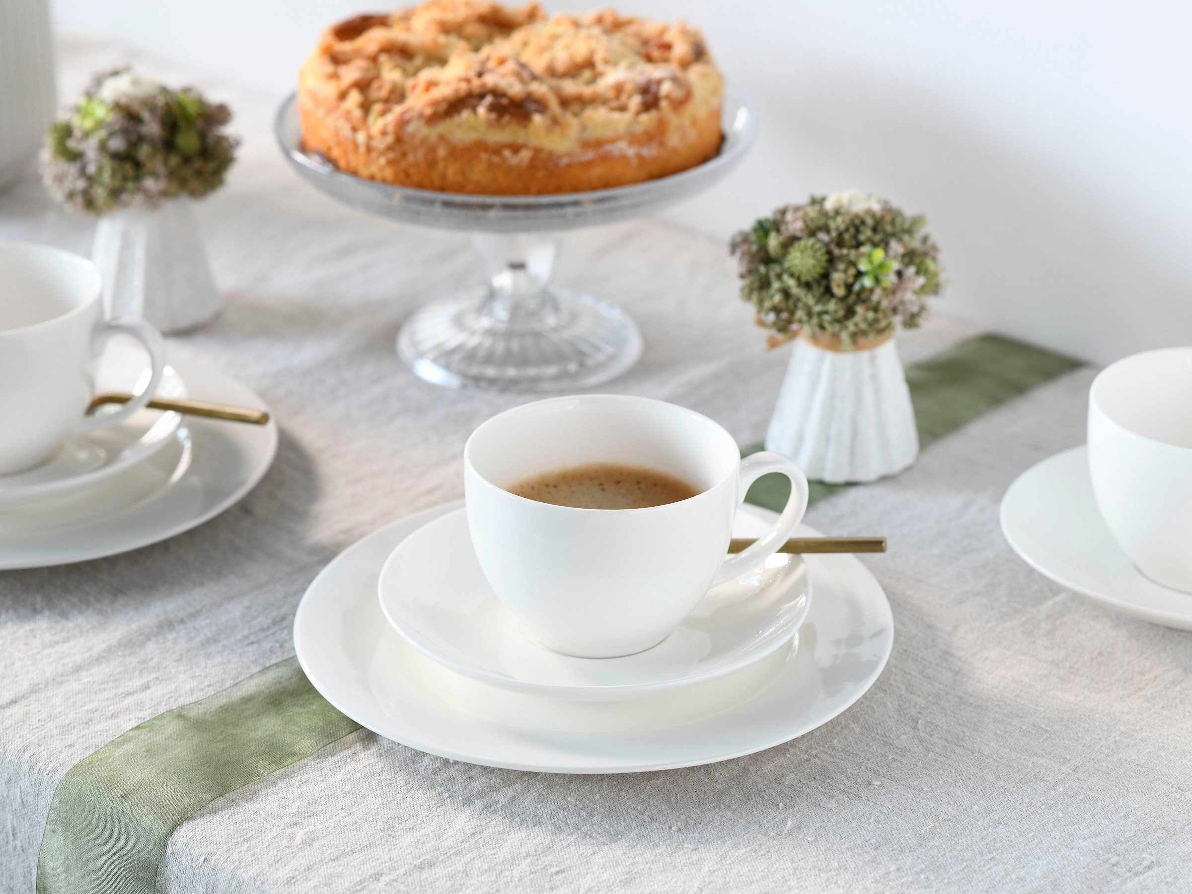 CreaTable Kaffeeservice »Fleur Royal«, (Set, 18 tlg.), extrem dünn, leicht, lichtdurchlässig