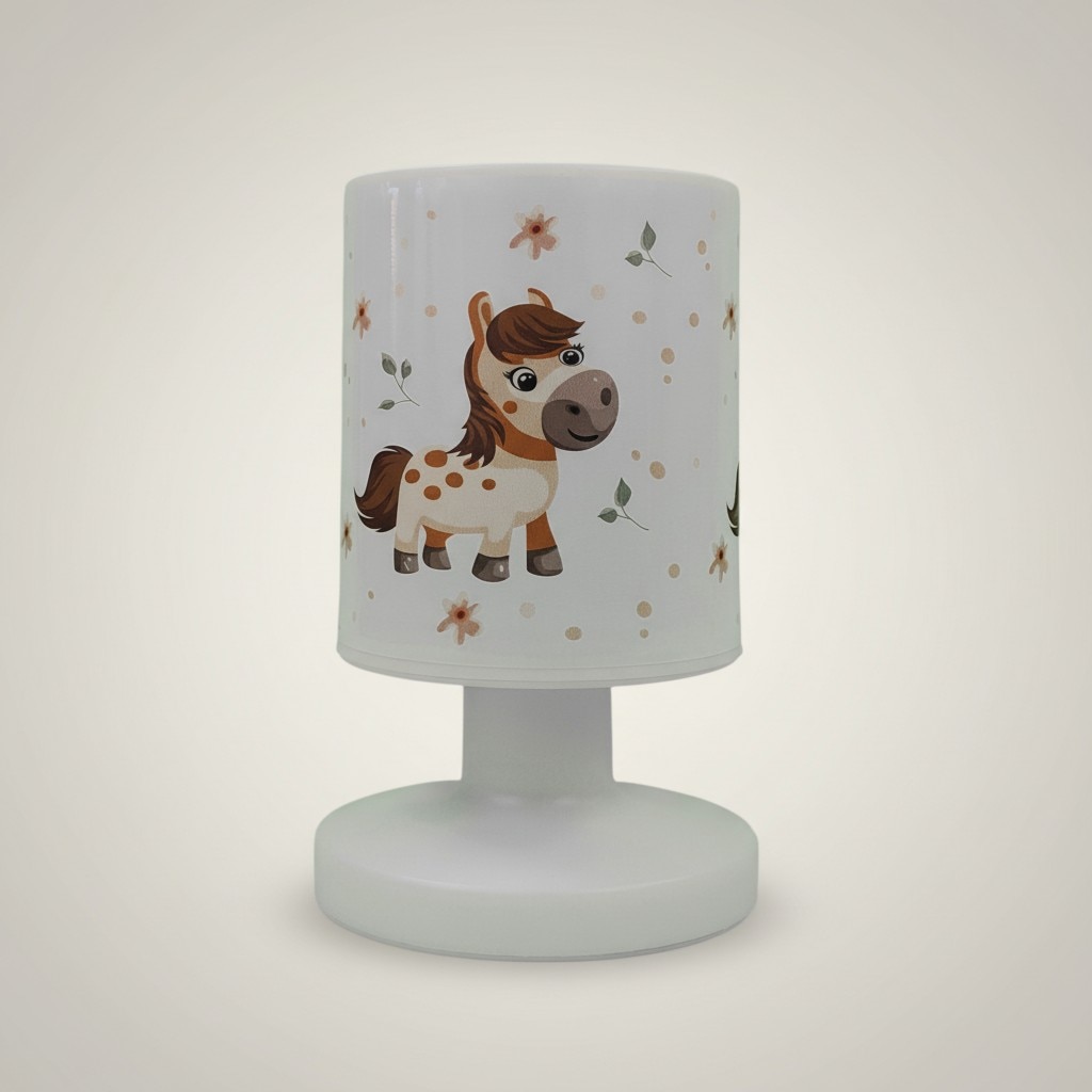 niermann LED Nachttischlampe »Kinderlampe mit Motiv "Pony Paula", Akku-Leuchte für Kinderzimmer« LED-Modul 1 Stk. Warmweiß kabellos nutzbar, per USB aufladbar
