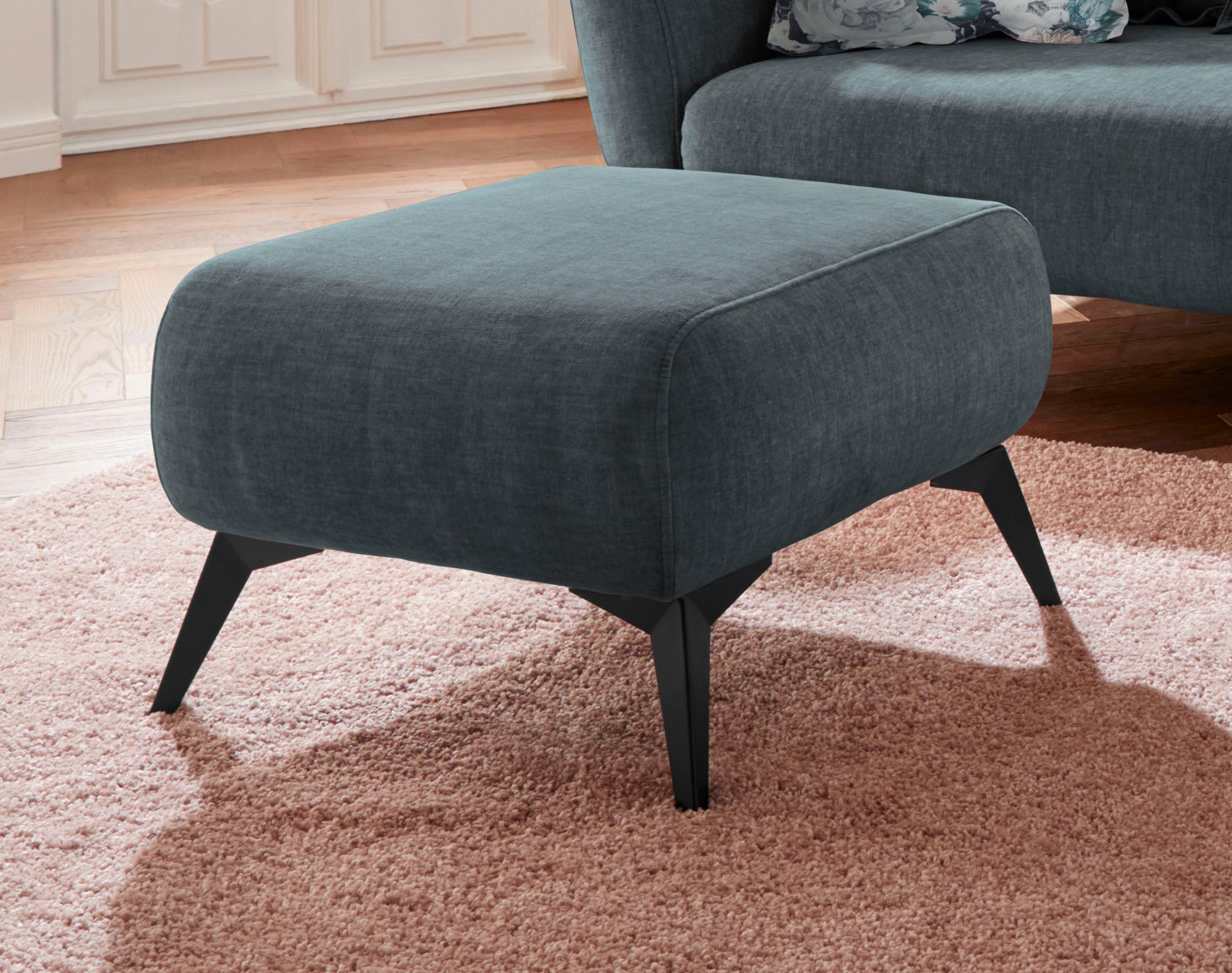 Home affaire Polsterhocker "Baggio, modern" schwarze Metallfüße günstig online kaufen