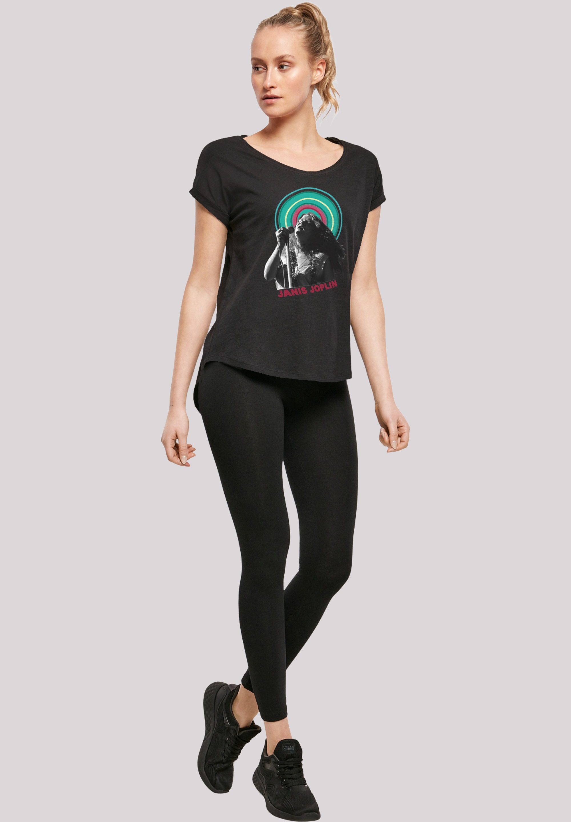 F4NT4STIC T-Shirt »Long Cut T-Shirt 'Janis Joplin Halo Photo'«, Damen,Premium Merch,Lang,Longshirt,Bandshirt