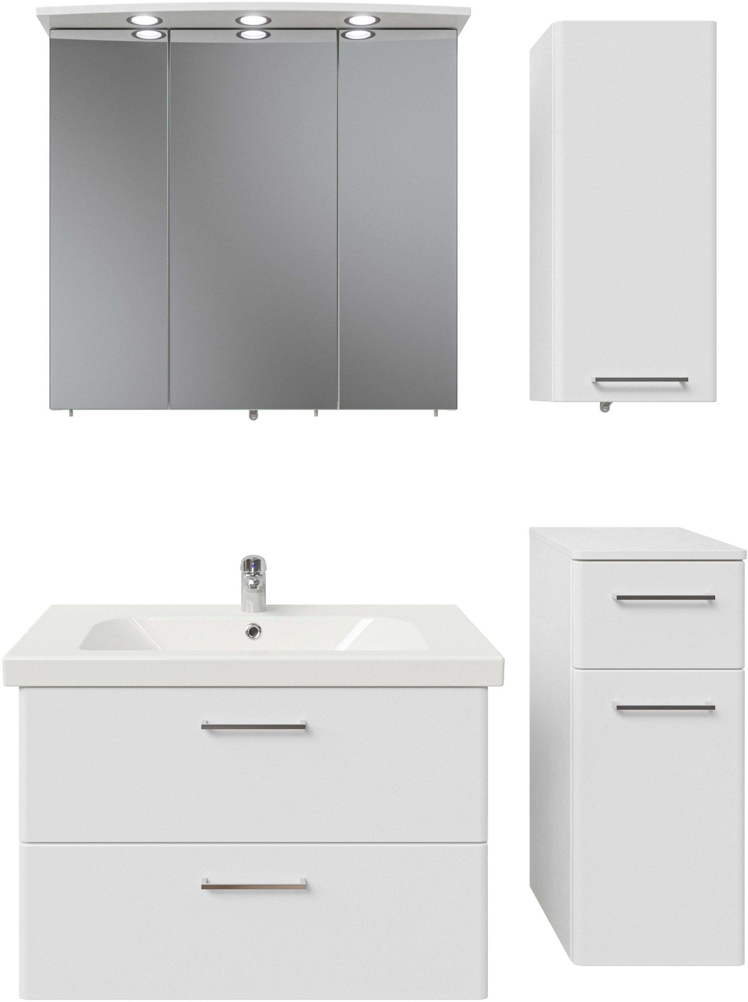 Thumbnail - Saphir Badmöbel-Set "Quickset 316 4-teilig, Keramikwaschtisch mit LED-Spiegelschrank" 5 Stk. tlg.