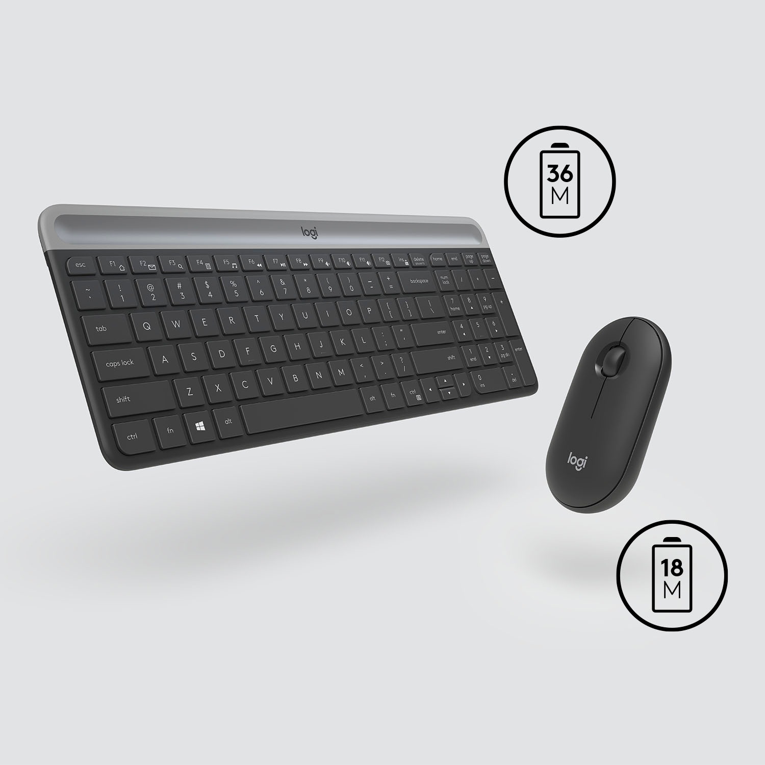 Logitech Tastatur »MK470«, (Angenehmes Tippen-Antirutsch-Füße-Fn-Tasten-Lautstärkeregler-Multimedia-Tasten-Windows-Sperrtaste-Ziffernblock)