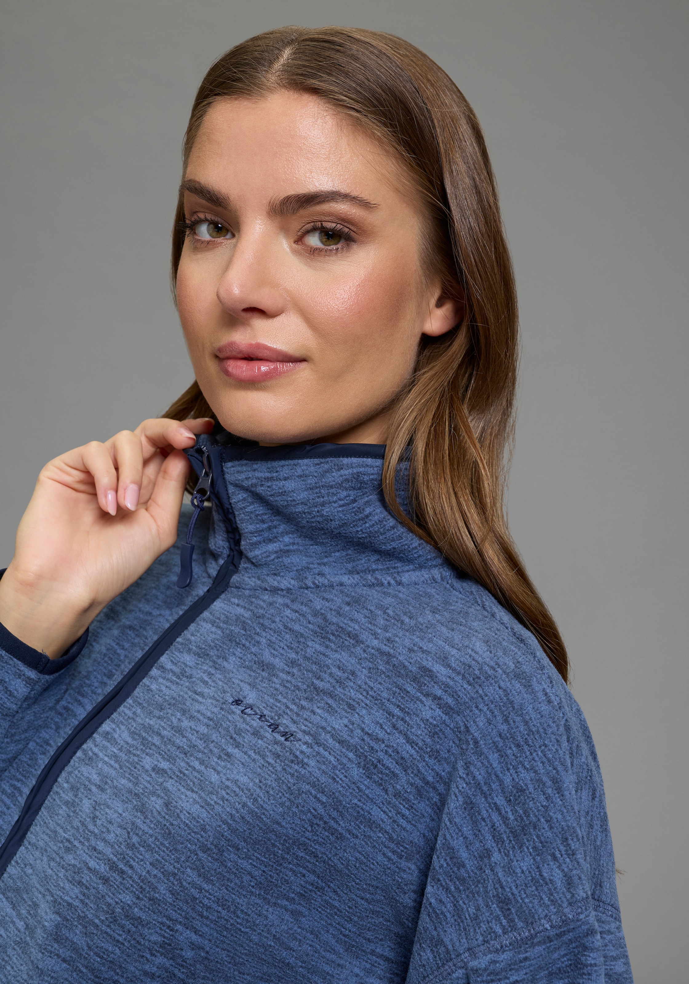 Ocean Sportswear Fleecepullover , mit Logostickerei, mit Reißverschluss, mit Kängurutasche
