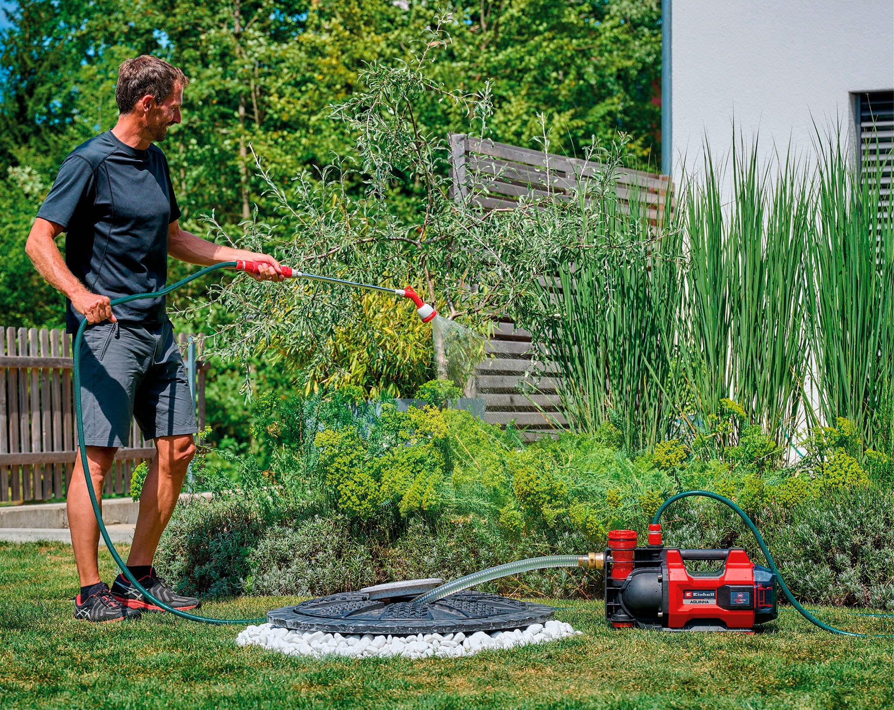 Einhell Akku-Gartenpumpe »AQUINNA 36/38 F LED AUTOMATIC«, 3.800 l/h, Power X-Change, ohne Akku und Ladegerät