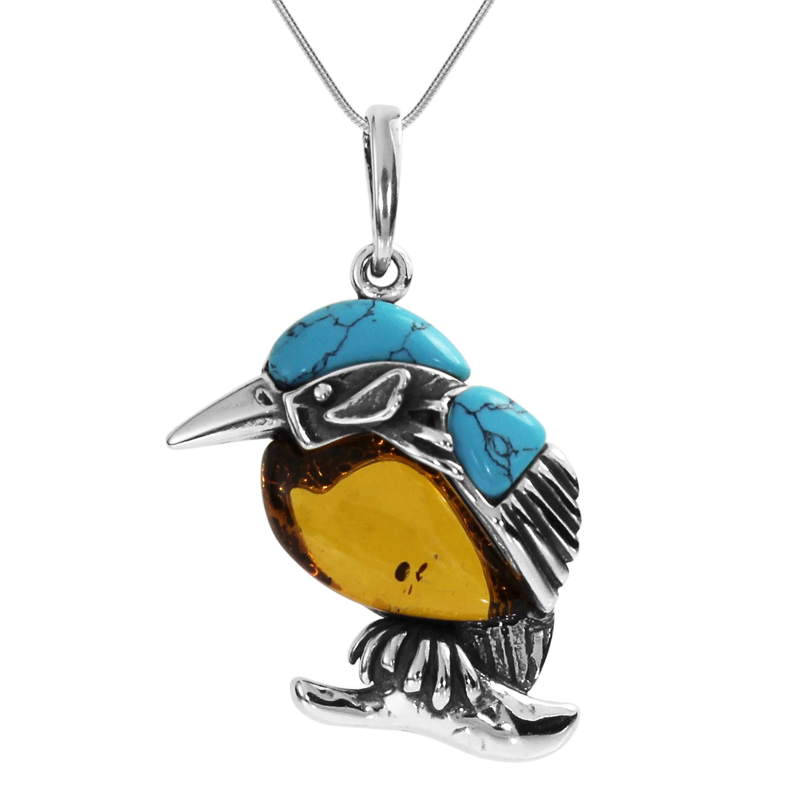 Kette mit Anhänger OSTSEE-SCHMUCK "Ostsee-Schmuck Kette mit Anhänger Vogel Kette mit Anhänger Vogel" Gr. 50, silber, Halsketten, Damen, 50cm, Silber 925 (Sterlingsilber), L: 42 4