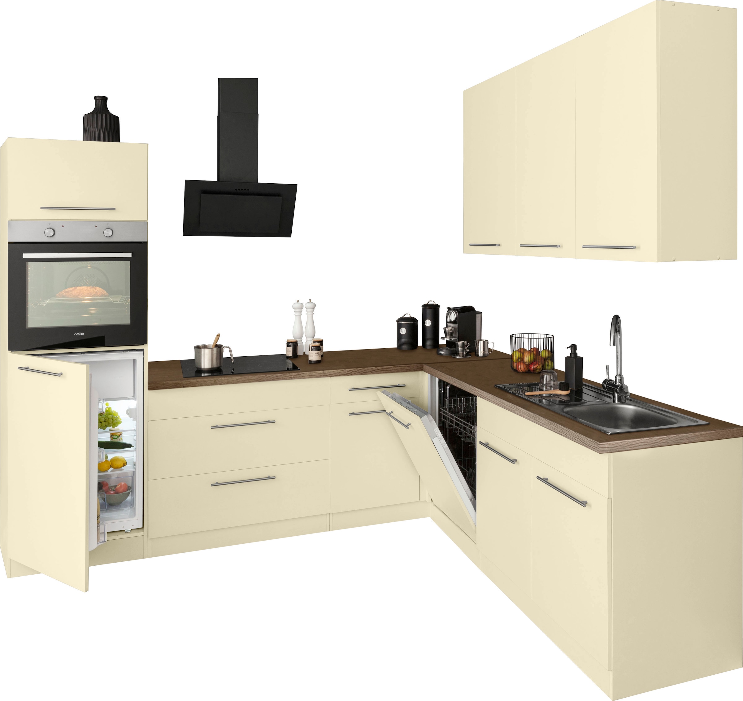 | BAUR E-Geräten, Küchen cm 260 220 mit Winkelküche x wiho »Unna«, bestellen Stellbreite