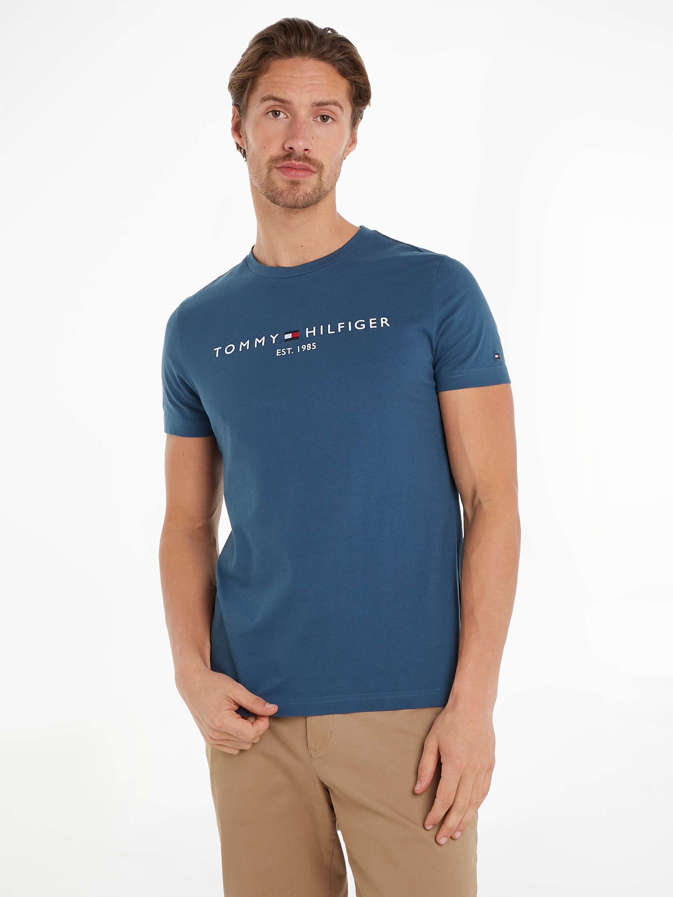 Tommy Hilfiger T-Shirt "TOMMY LOGO" aus reiner Baumwolle günstig online kaufen