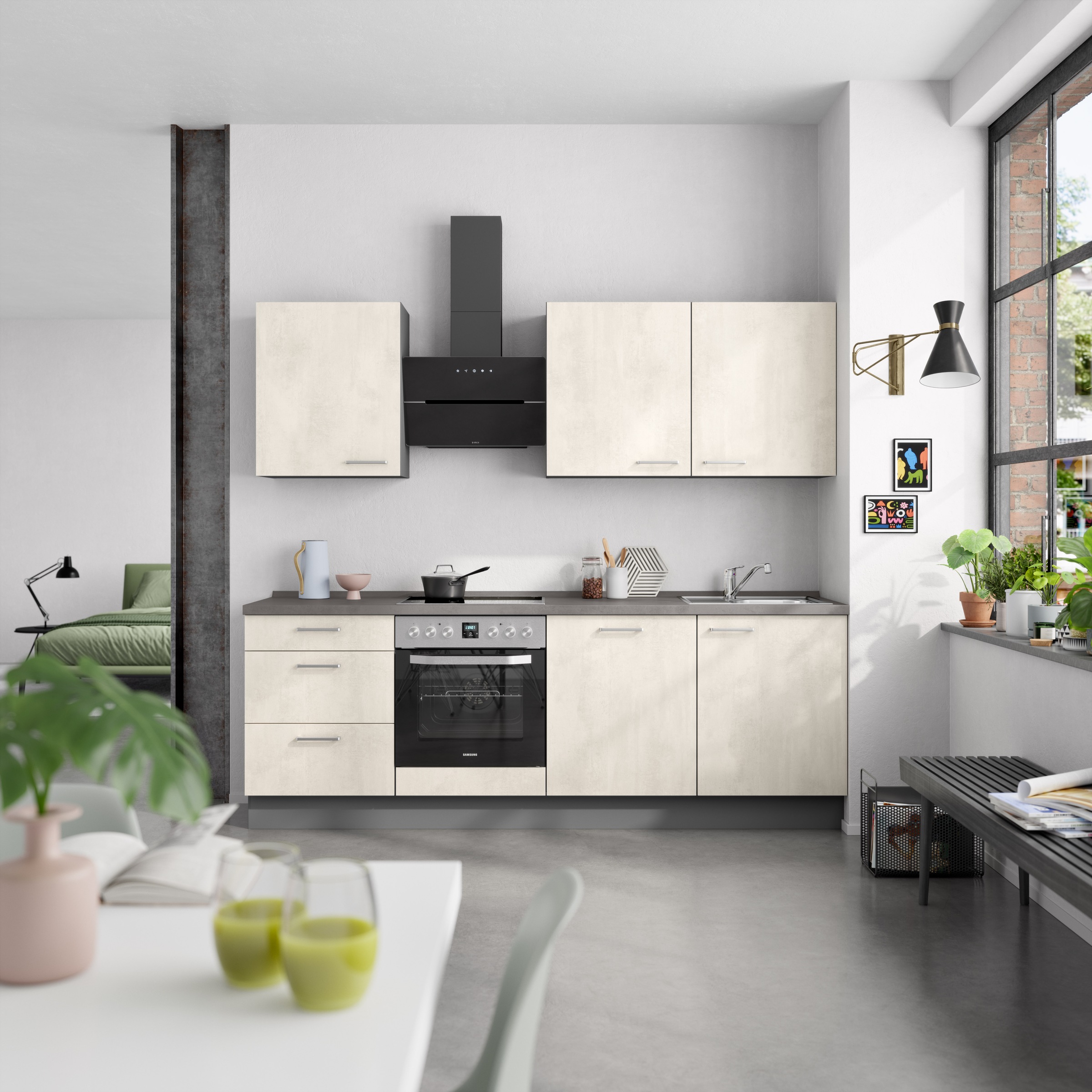 nobilia® Küchenzeile »"Riva II"«, vormontiert, Ausrichtung wählbar, Breite 240 cm, wahlw. mit E-Geräten