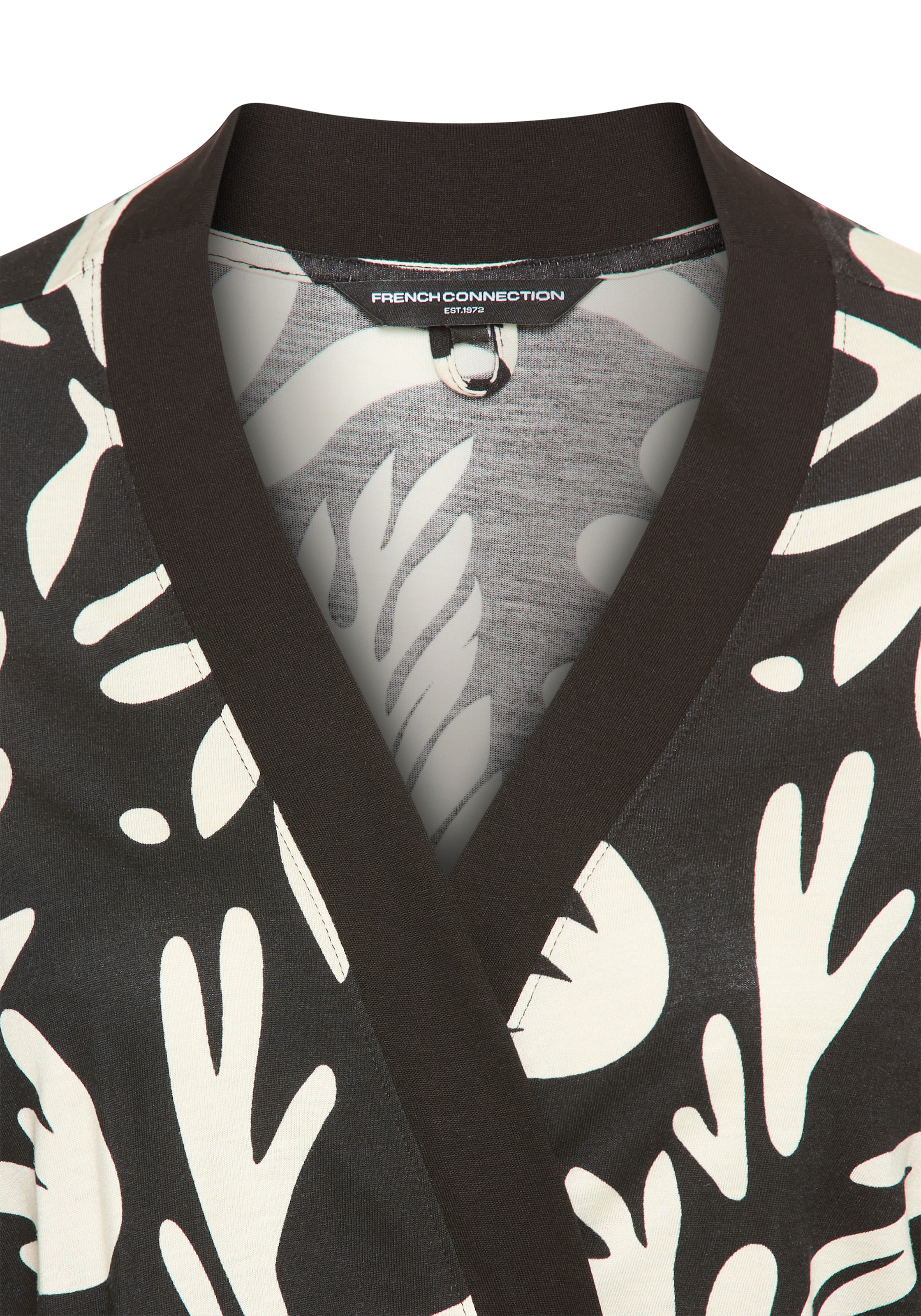 French Connection Kimono 1-teilig,  im zeitlosen Schwarz-Weiß-Look