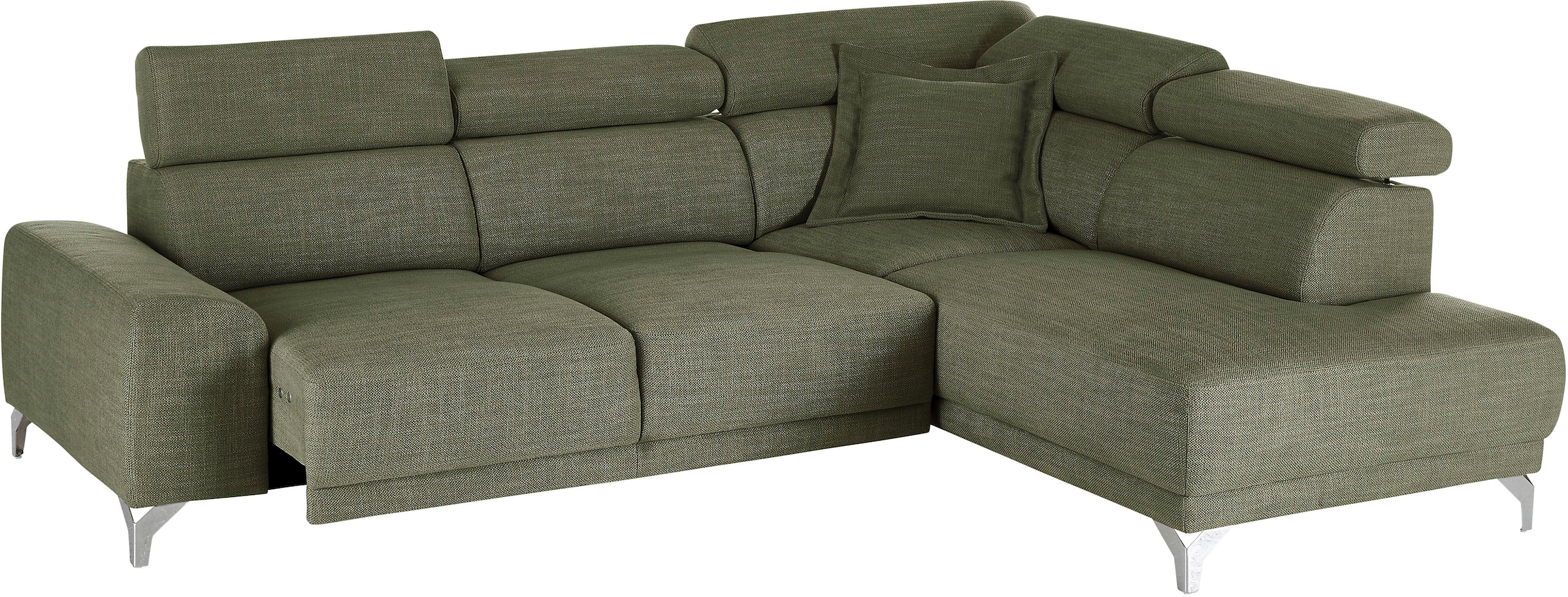 3C Candy Ecksofa »Greve Sofa immer mit manuelle Kopfteilverstellungen, modern, elegant«, wahlweise motorischer Sitzvorzug, bequem und zeitlos, L-Form