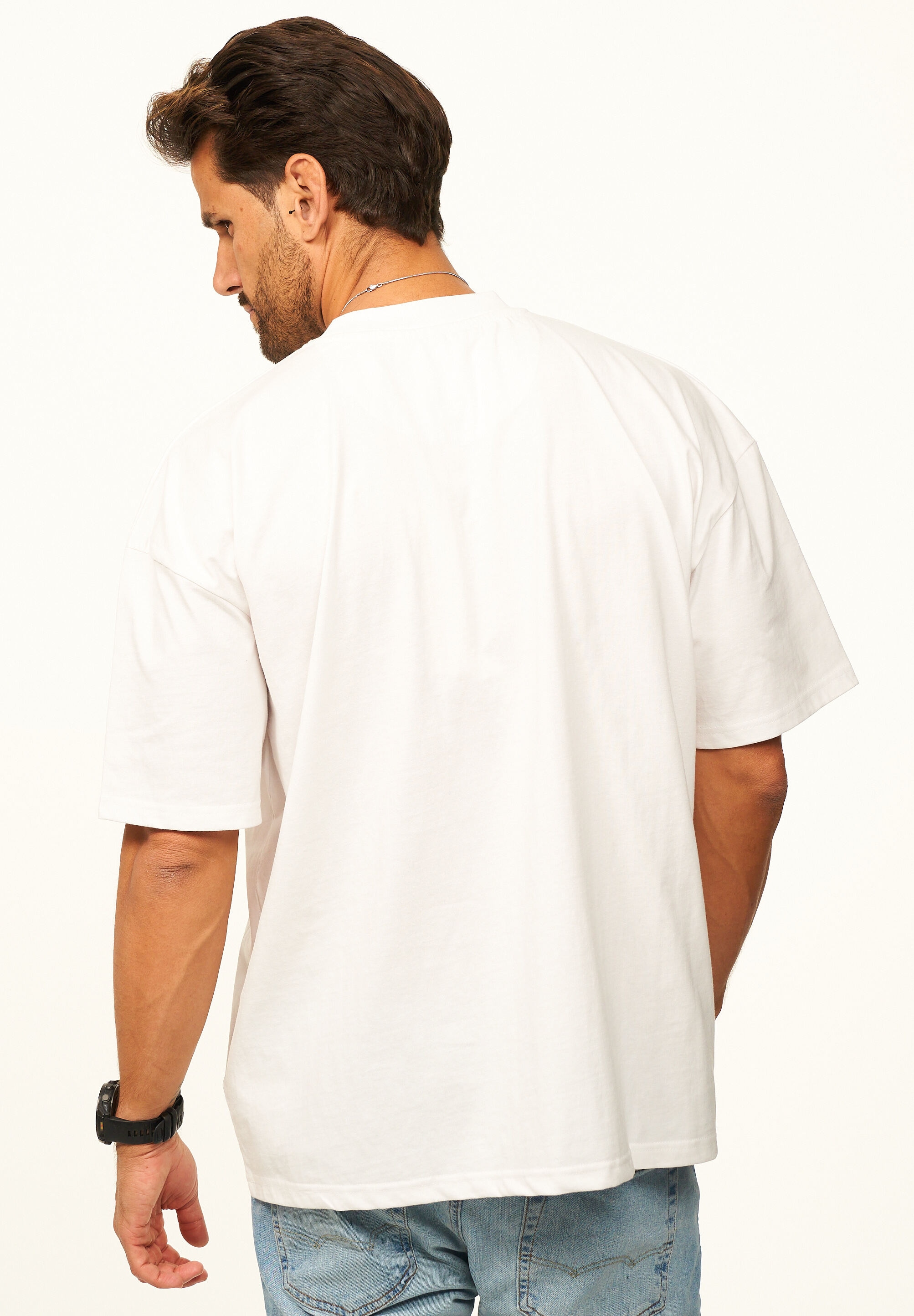 Daily Cotton T-Shirt »Kurzarm Oversize aus 100% Baumwolle mit Rundhalsausschnitt Crew Neck für Herren« Basic Oberteil Crew-Neck kurzärmlig aus 100% Baumwolle für Männer