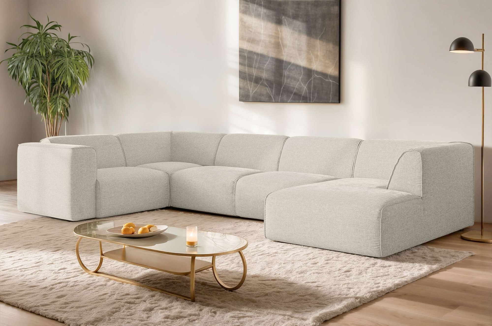 OTTO home Wohnlandschaft "Merid U-Form, jederzeit durch Module erweiterbar, günstig online kaufen