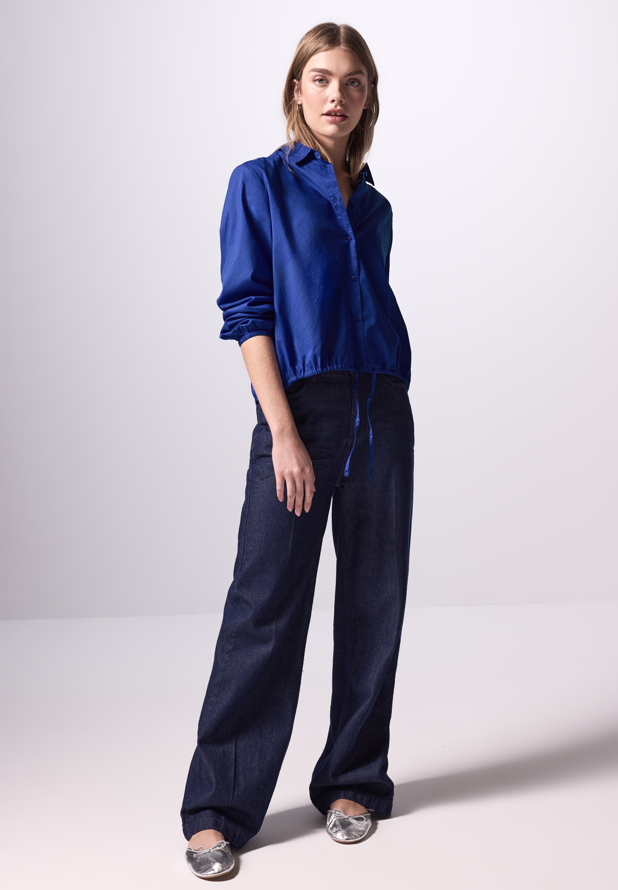 STREET ONE STUDIO Hemdbluse, aus reiner Baumwolle