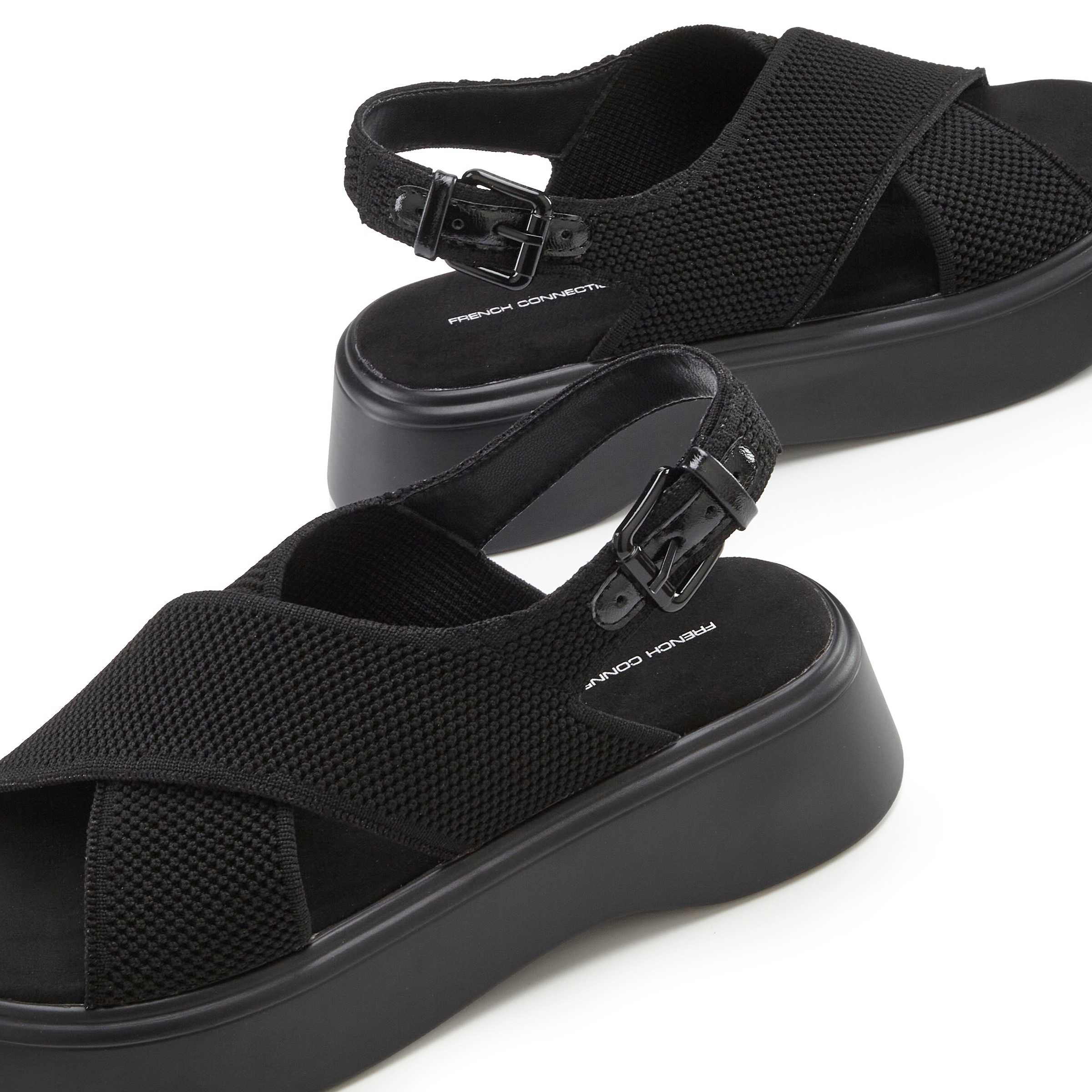 French Connection Sandalette »Sandale, Pantolette,«  Mule, Sandale, offener Schuh mit Plateauabsatz VEGAN