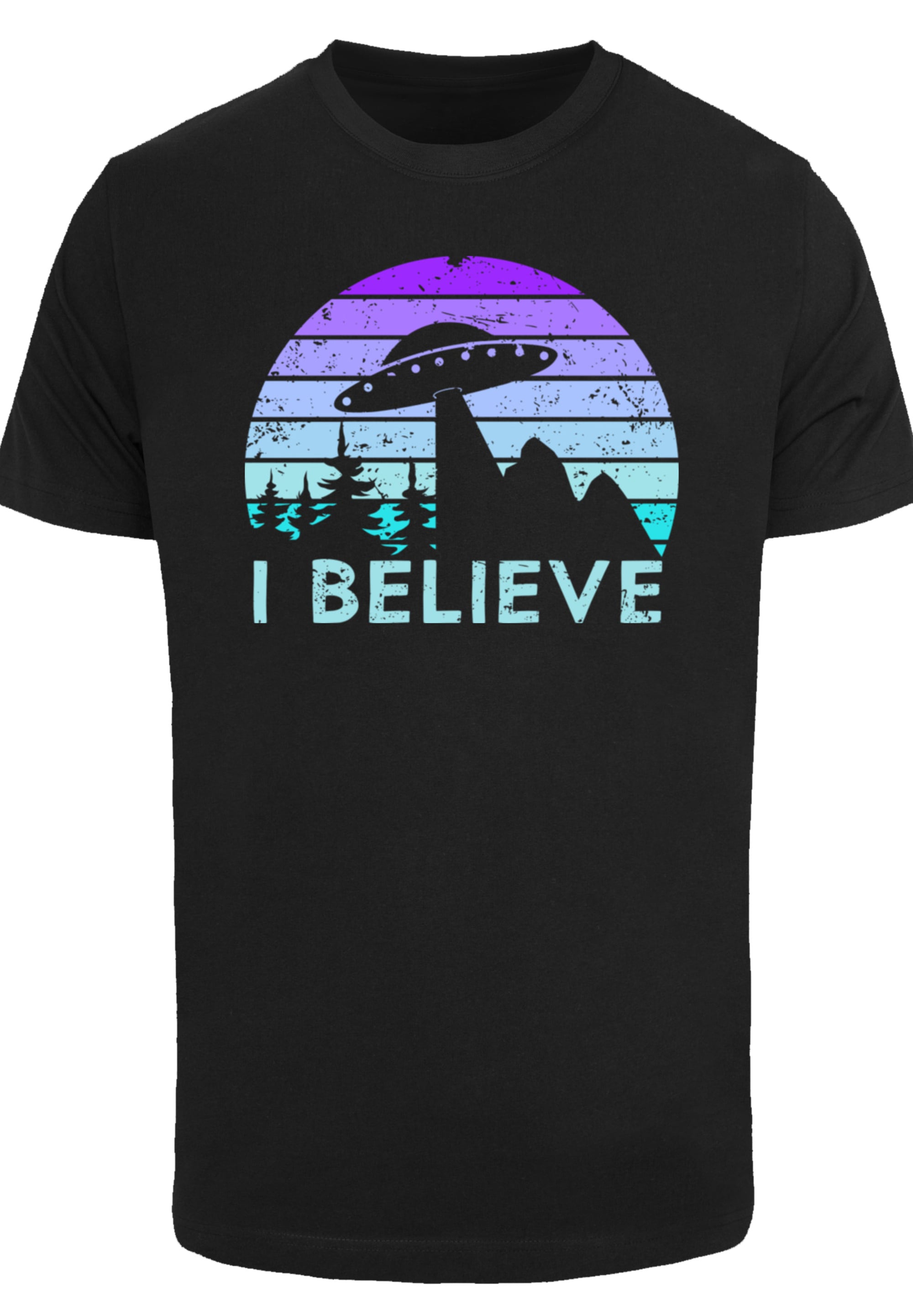 F4NT4STIC T-Shirt »I BELIEVE UFO Alien Raumschiff Retro«, Premium Qualität