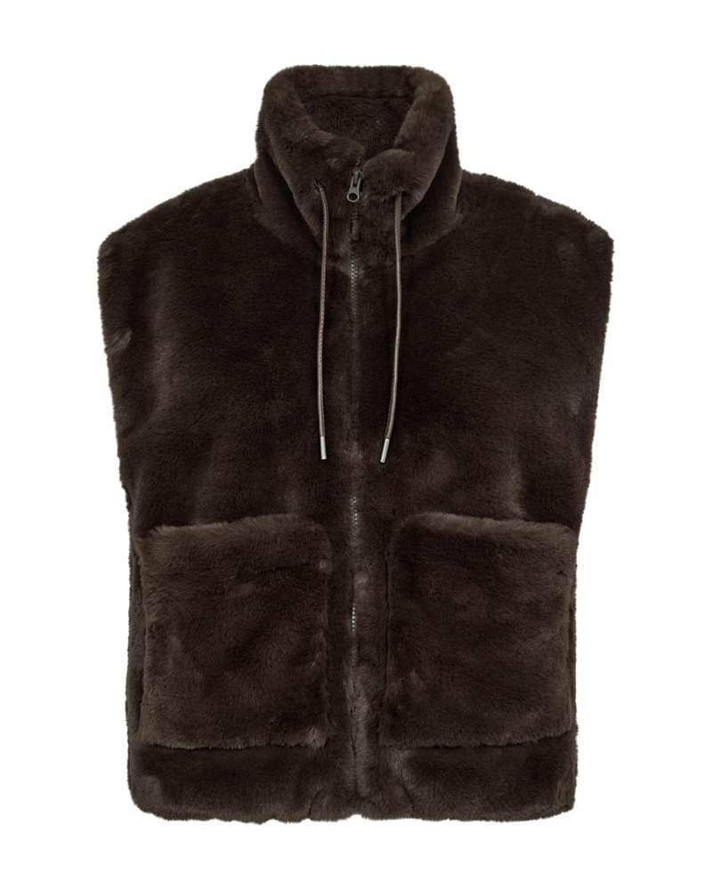 FREEQUENT Fellimitatjacke »FQFONY-WAISTCOAT« ohne Kapuze Teddyweste mit Reißverschluss