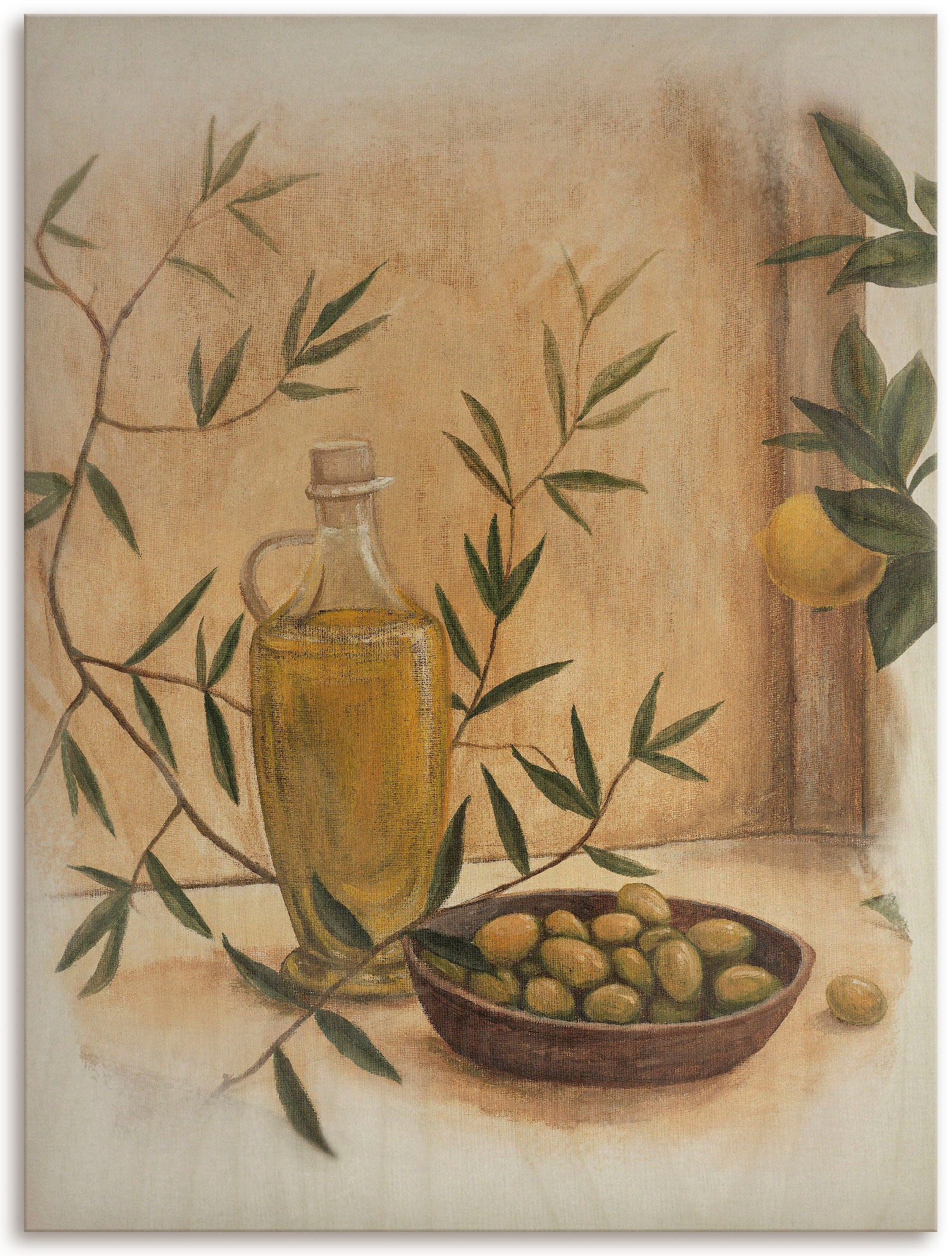 Holzbild »Oliven und Zitronen«, (1 St.)
