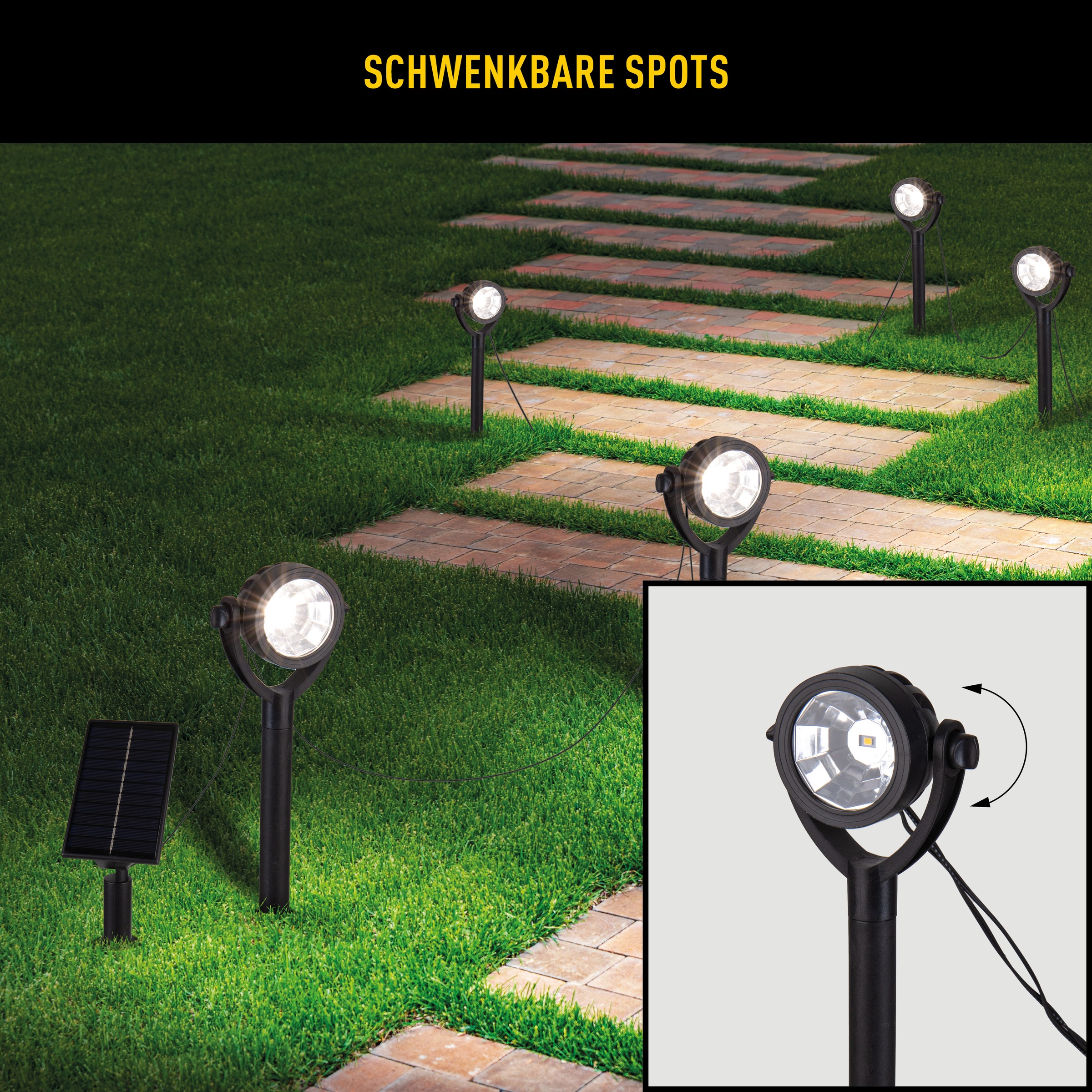 näve LED Solarleuchte "Nomi" LED-Modul 1 Stk. Warmweiß Erdspieß 6er Set, in günstig online kaufen