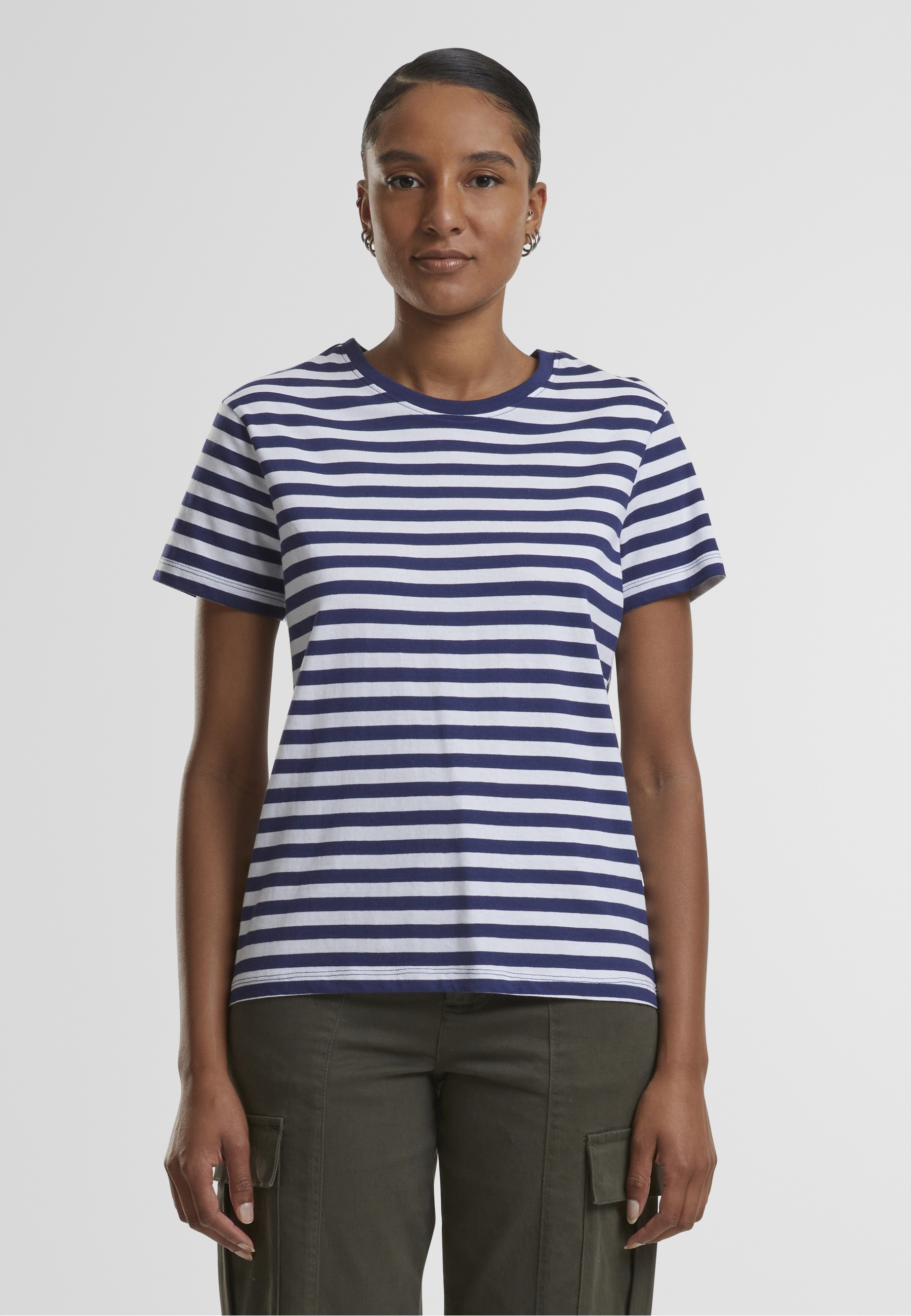 URBAN CLASSICS T-Shirt »Urban Classics Damen Ladies Regular Striped Tee« 1 Stk.