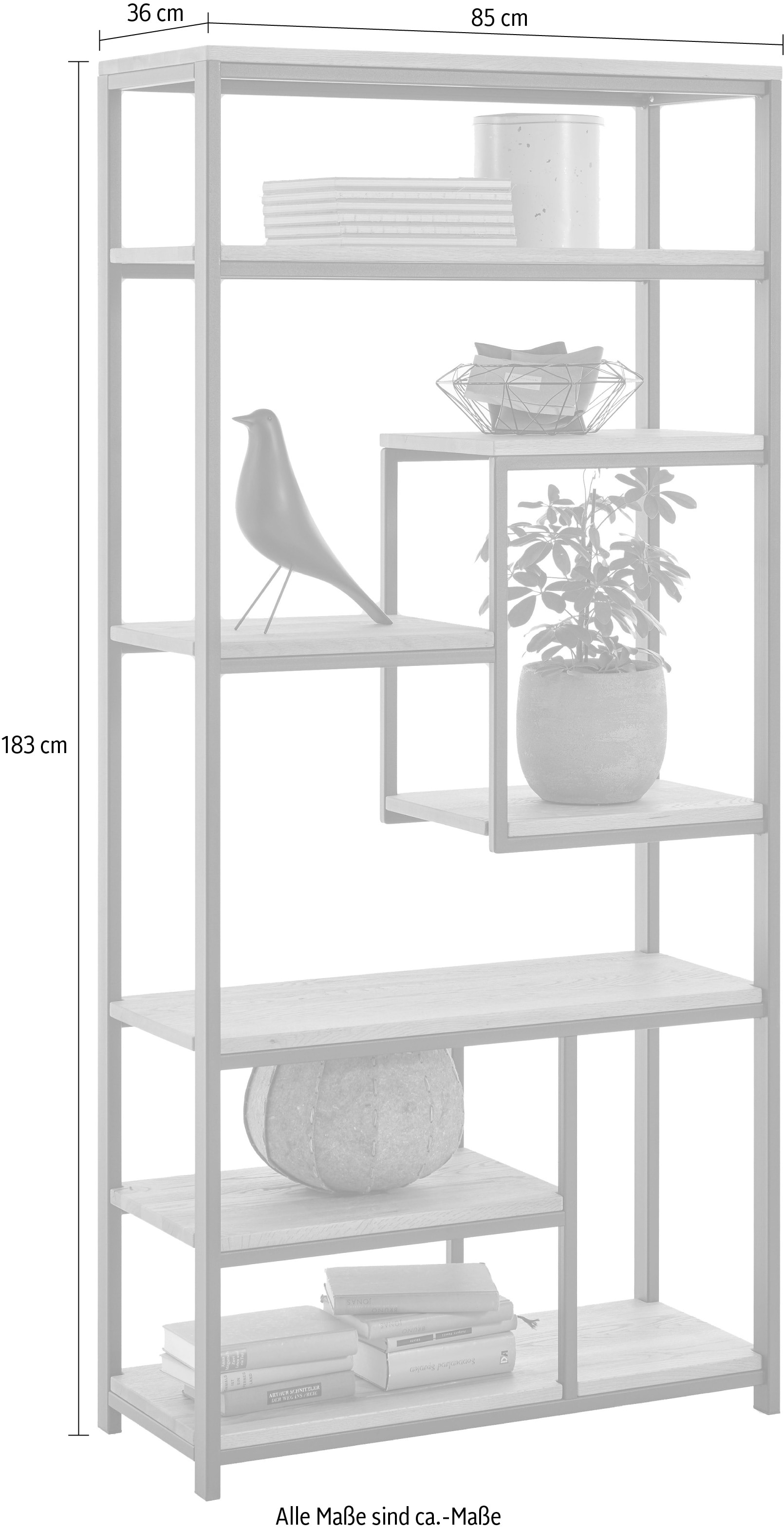 NIEHOFF SITZMÖBEL Raumteiler, Regalsystem, auch als Raumteiler nutzbar, Balkeneeiche natur massiv