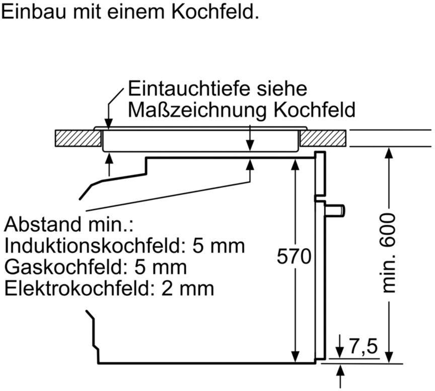 SIEMENS Einbaubackofen »HB510ABR1«, iQ100, HB510ABR1, mit Teleskopauszug nachrüstbar