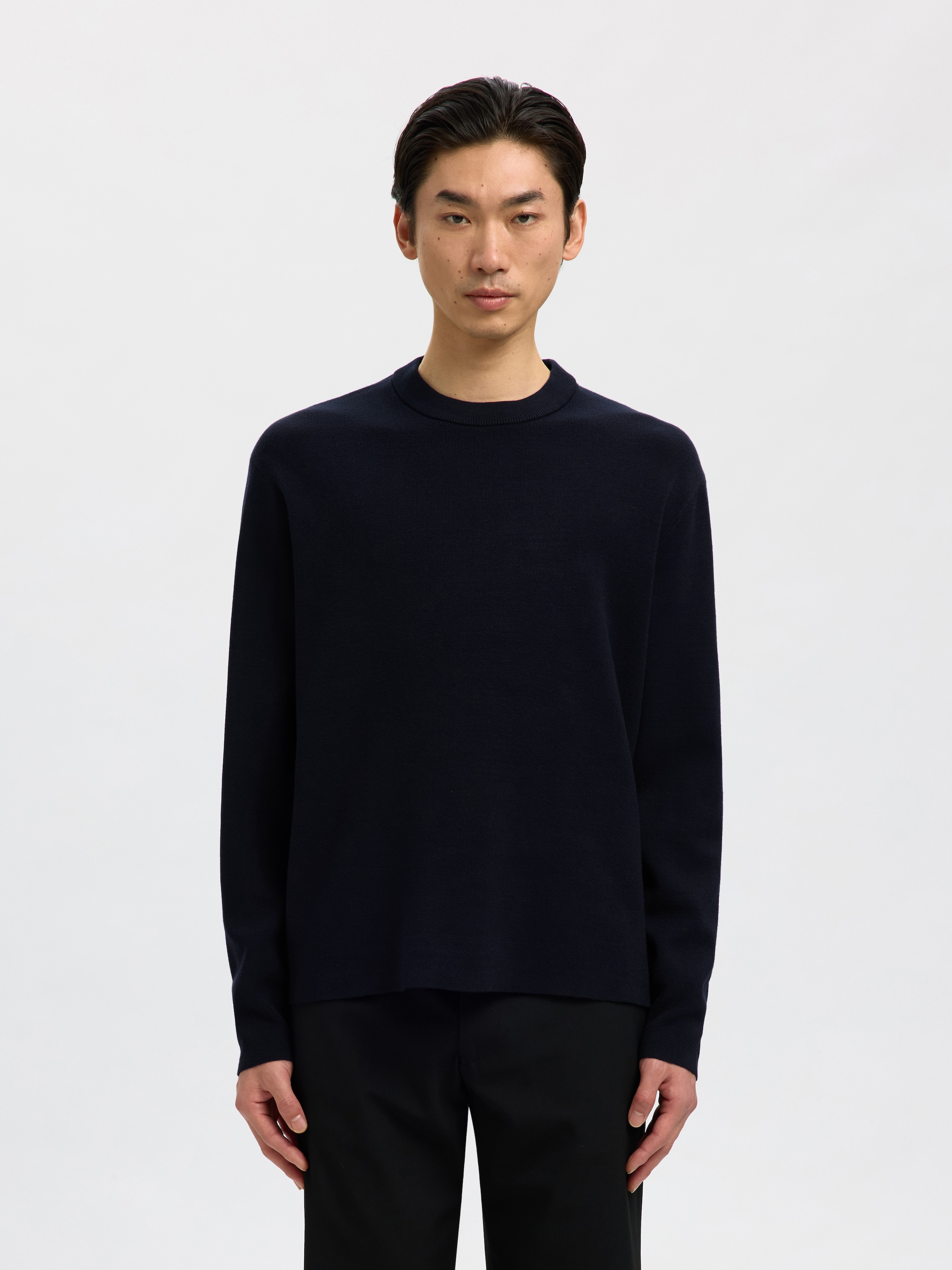 SELECTED "SLMTELLER FN CREW NECK NOOS" Viskosemischung, regular fit
